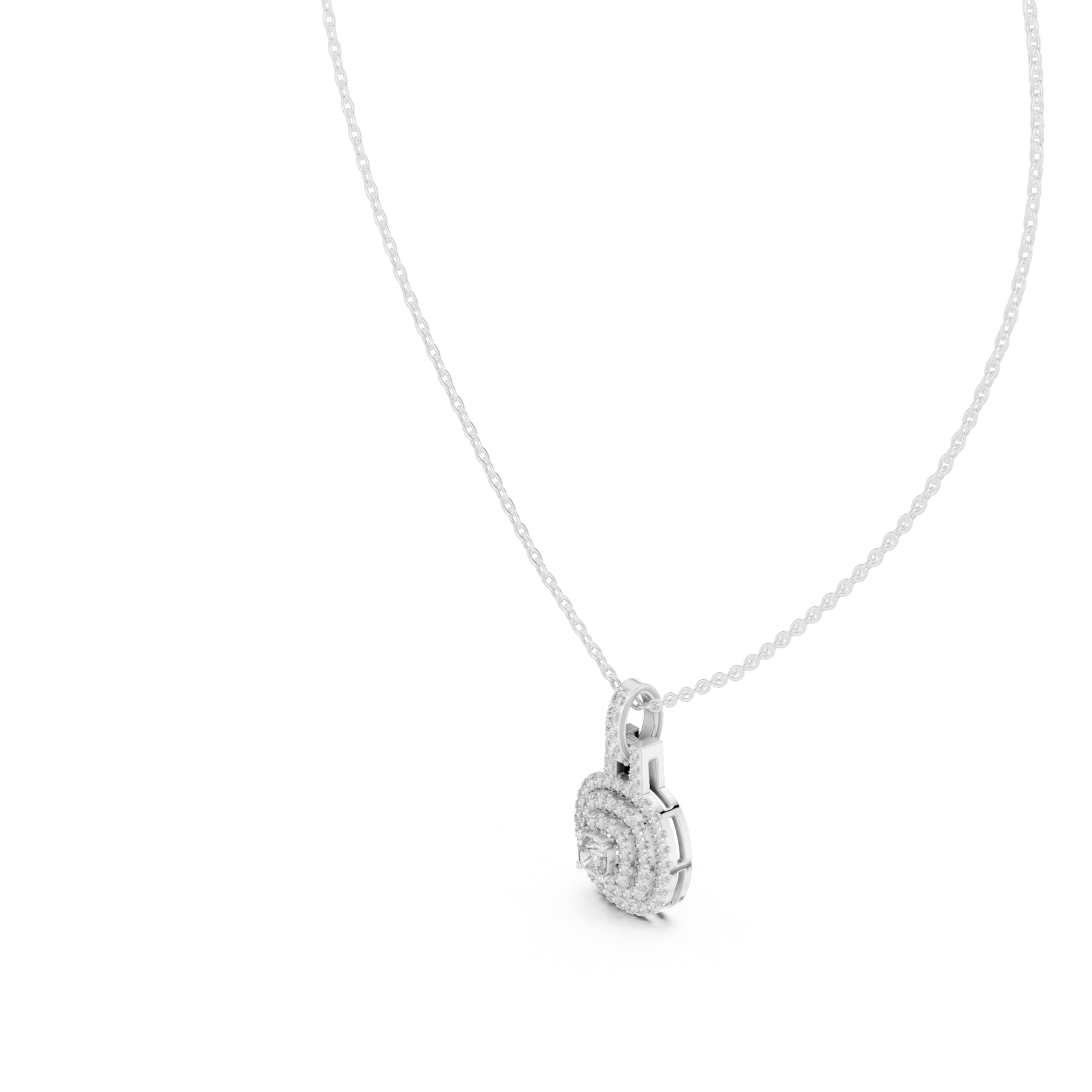  White Gold Celestial Harmony Signature Pendant Necklace Right View