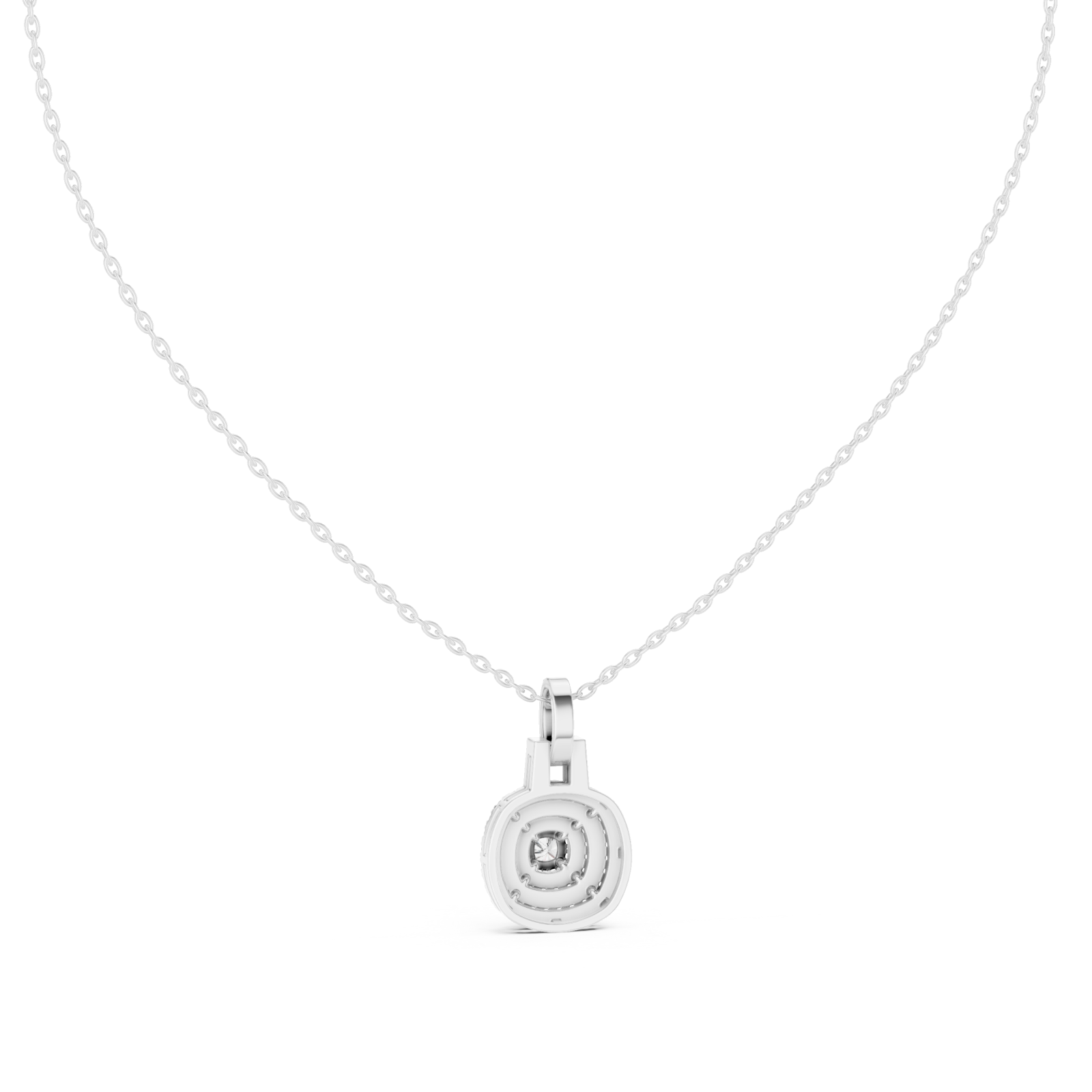  White Gold Celestial Harmony Signature Pendant Necklace Front View