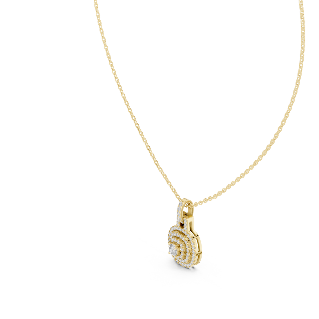 Gold Celestial Harmony Signature Pendant Necklace Right View