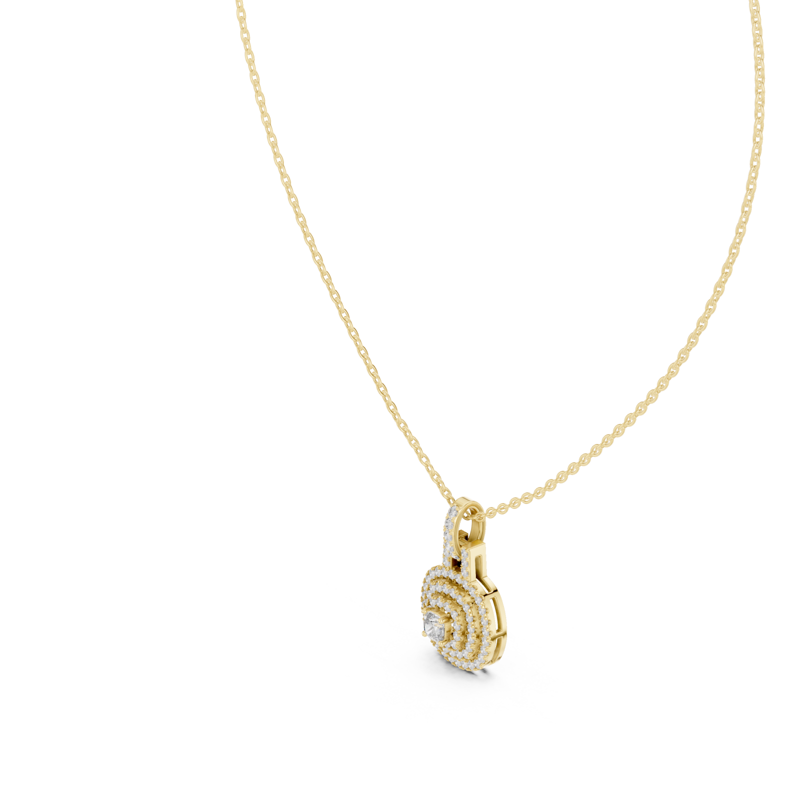 Gold Celestial Harmony Signature Pendant Necklace Right View