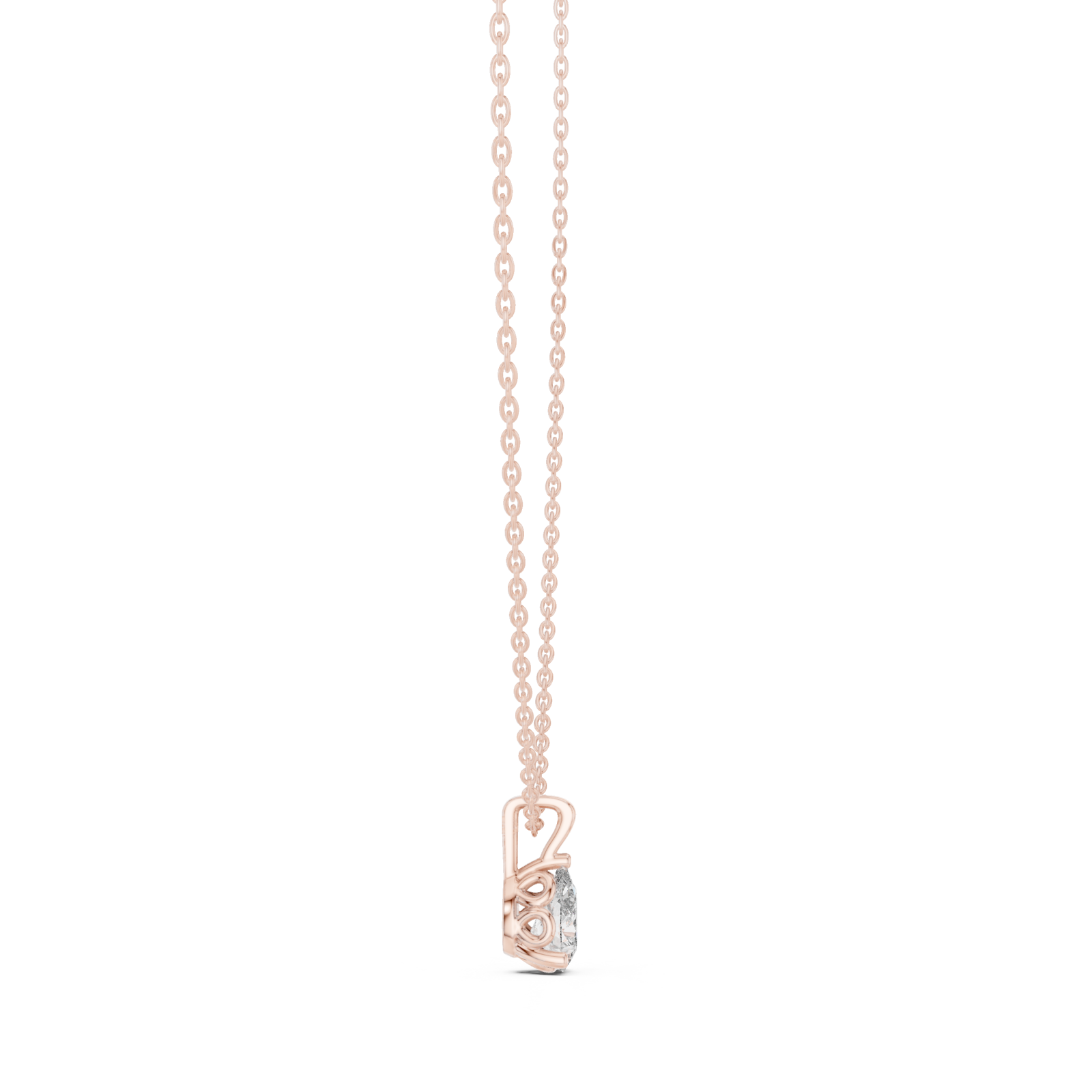  Rose Gold Poise and Promise Elegance Pendant Side View