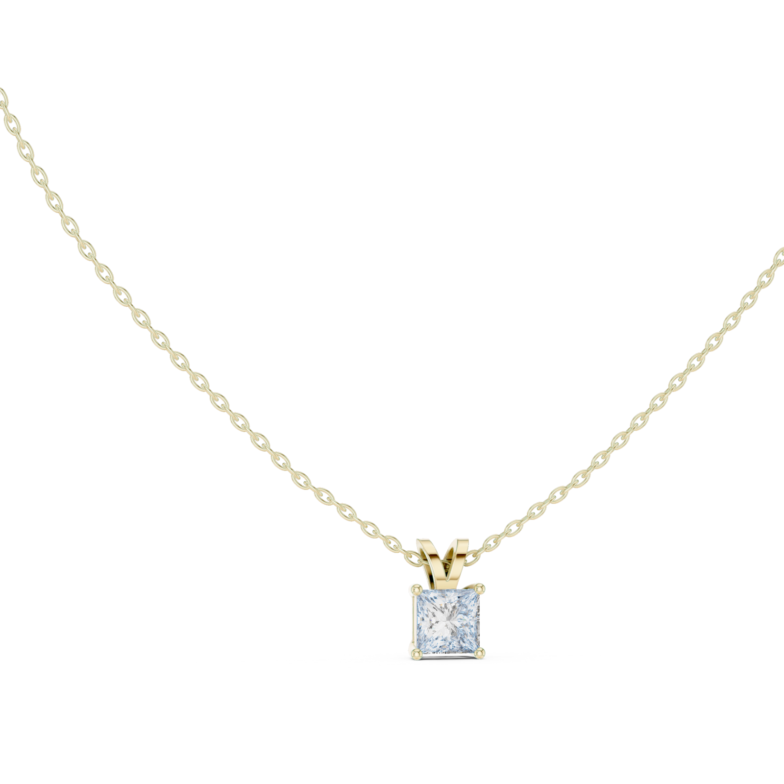  Gold Radiant Embrace Solitaire Necklace Left View