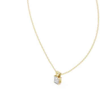Gold Radiant Embrace Solitaire Necklace Right View