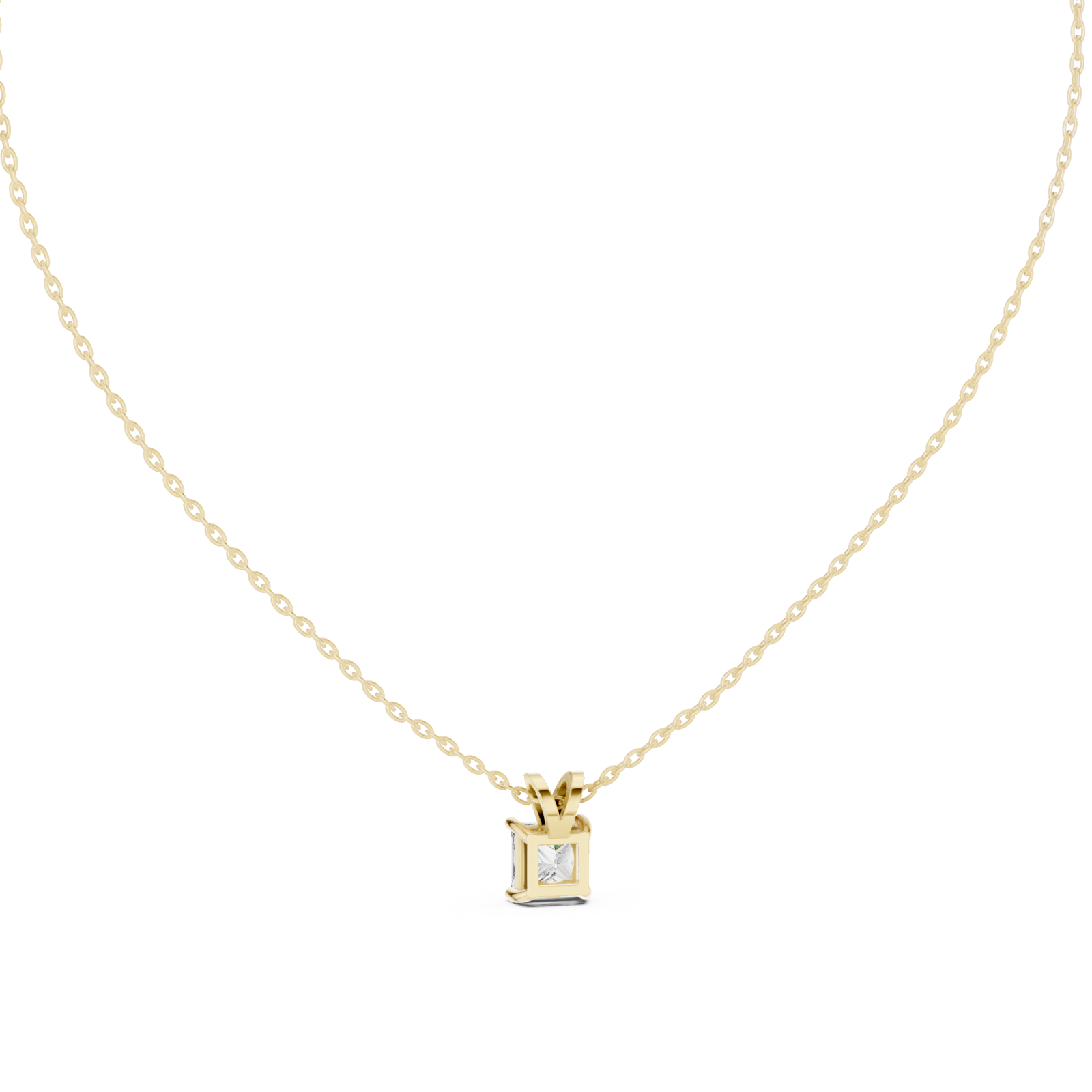  Gold Radiant Embrace Solitaire Necklace Front View