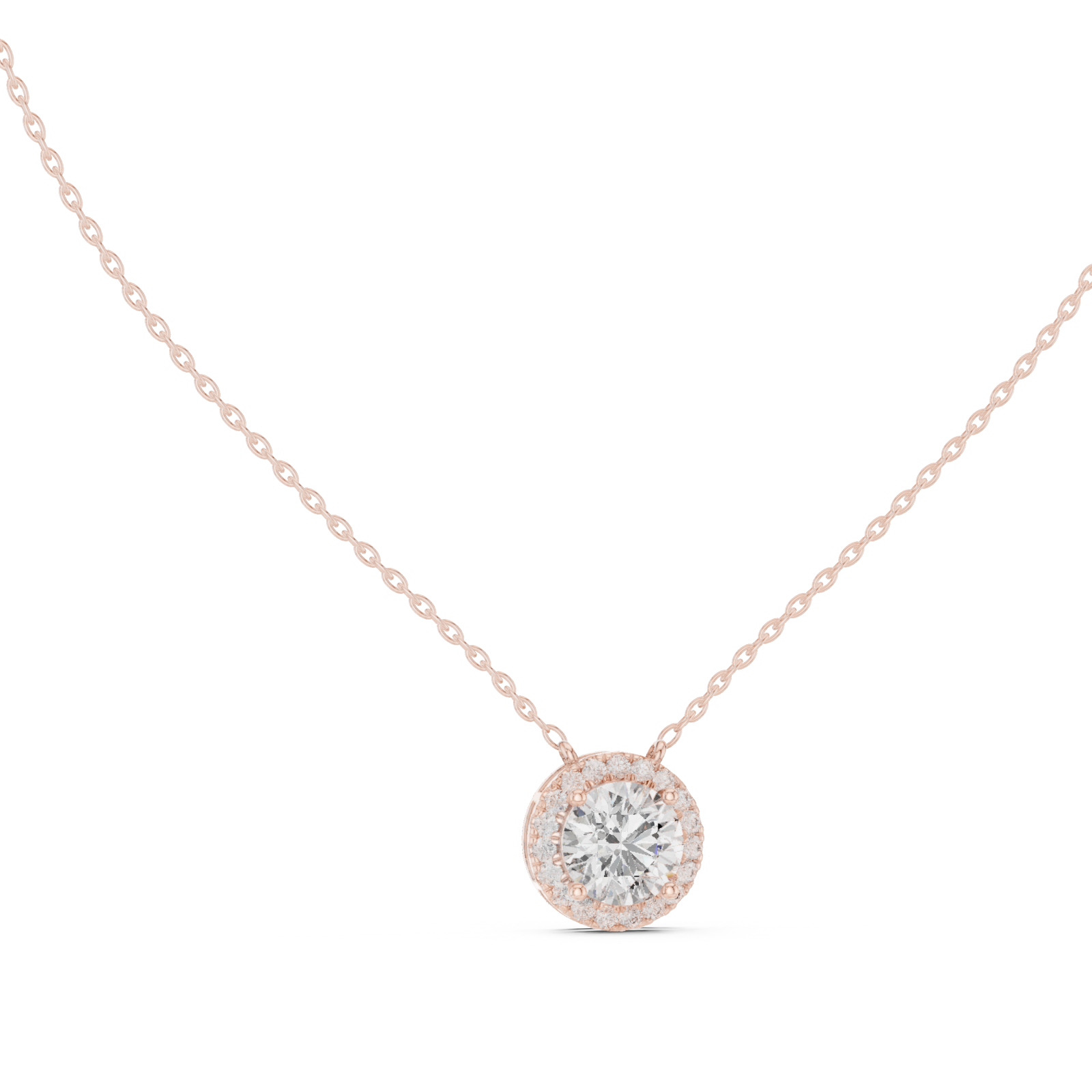  Rose Gold Golden Halo Symphony Pendant Necklace Left View