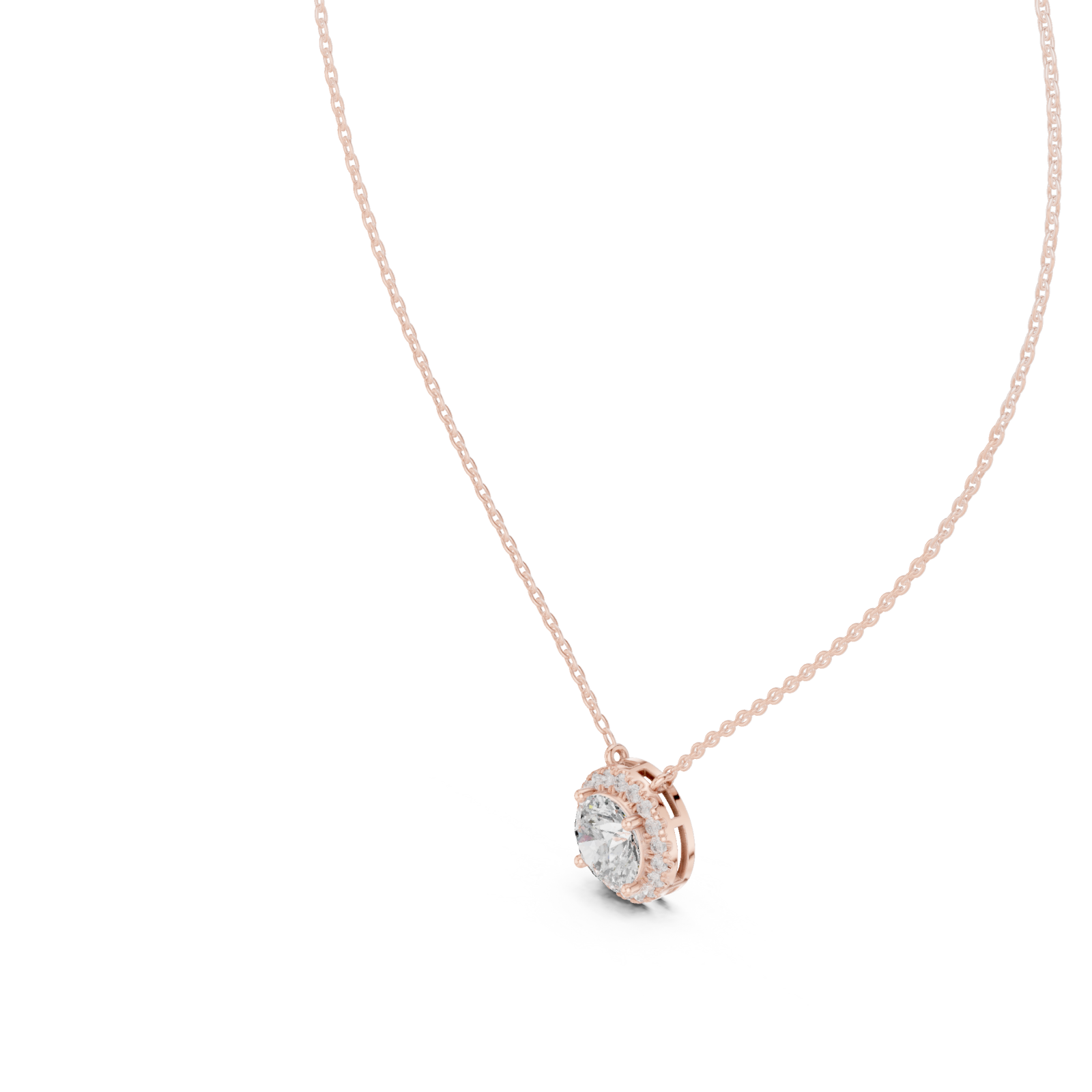  Rose Gold Golden Halo Symphony Pendant Necklace Right View
