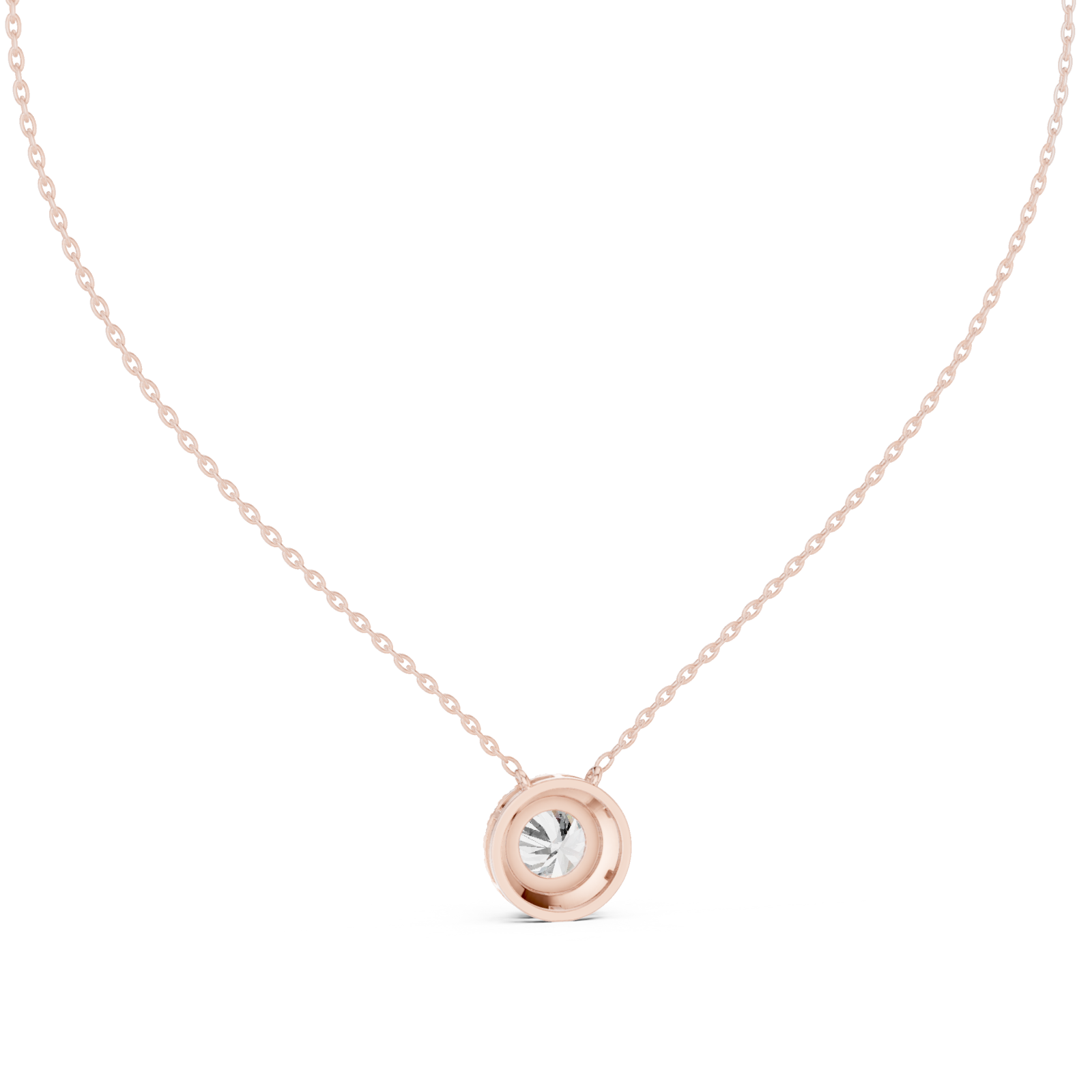  Rose Gold Golden Halo Symphony Pendant Necklace Front View