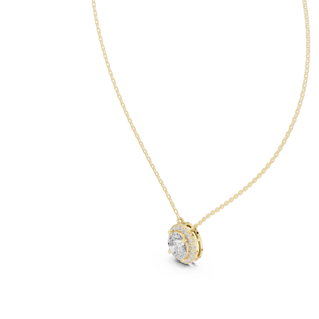 Gold Golden Halo Symphony Pendant Necklace Right View
