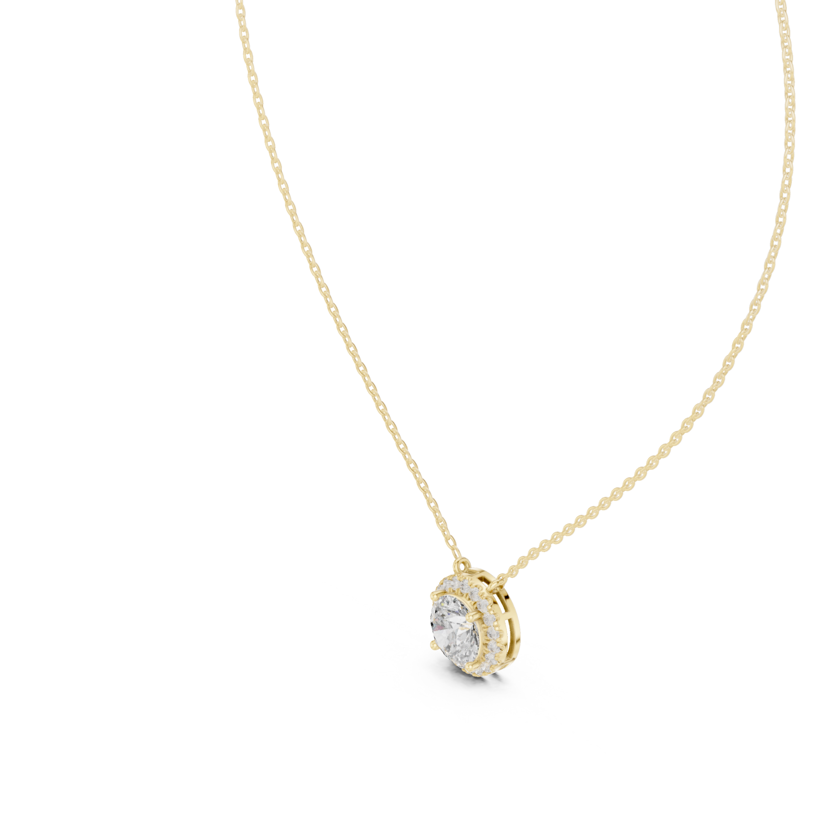 Gold Golden Halo Symphony Pendant Necklace Right View