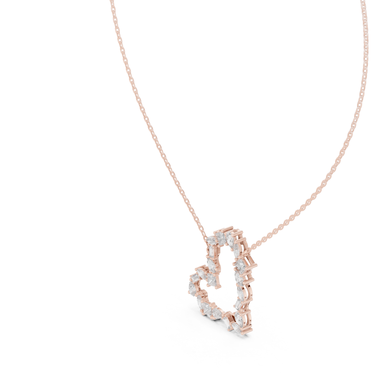  Rose Gold Starlit Cascade Geometric Romance Necklace Right View