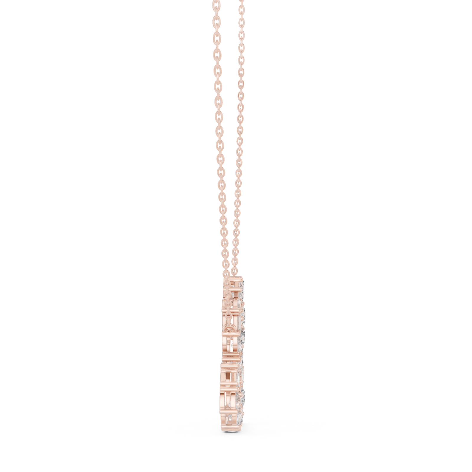  Rose Gold Starlit Cascade Geometric Romance Necklace Side View
