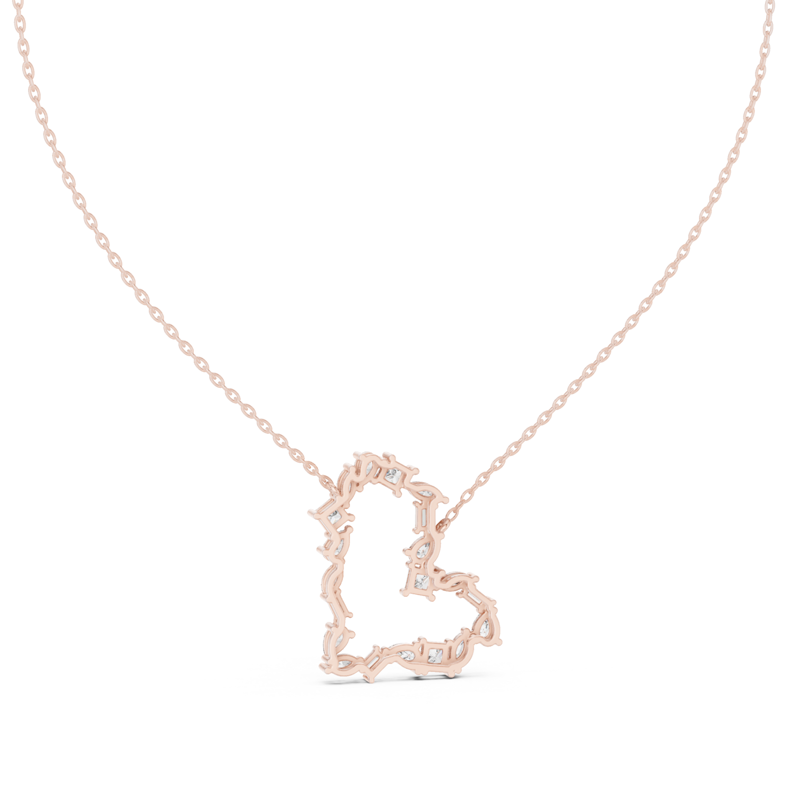 Rose Gold Starlit Cascade Geometric Romance Necklace Front View