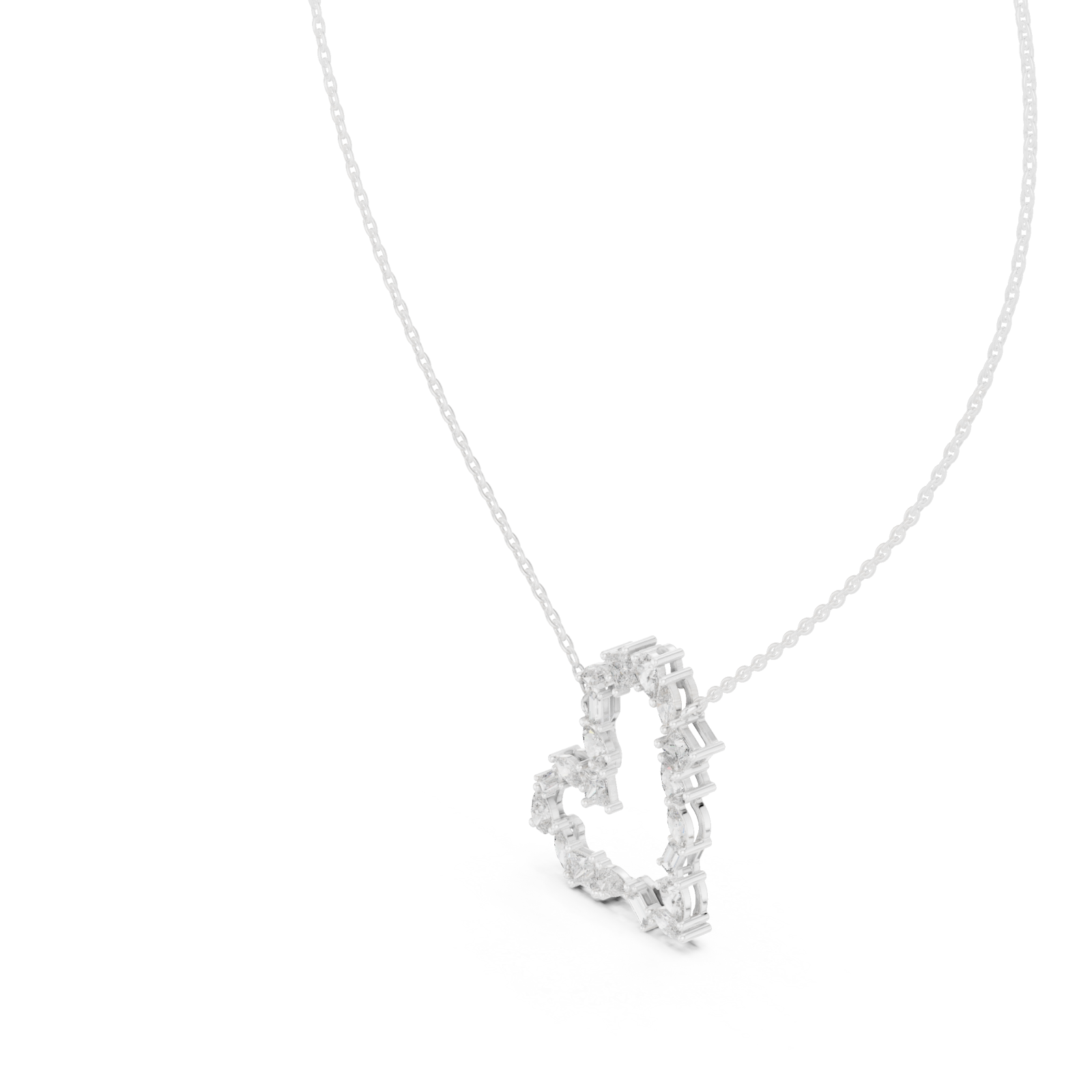  White Gold Starlit Cascade Geometric Romance Necklace Right View