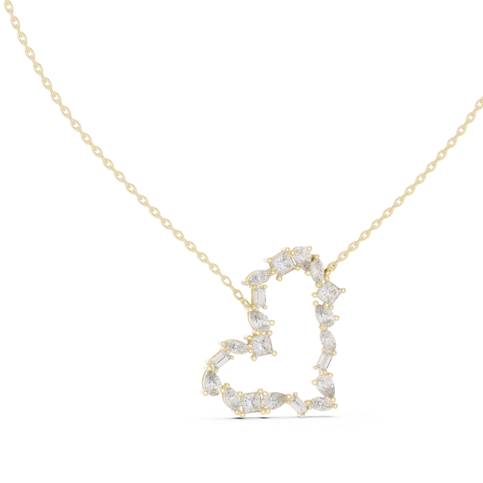 Gold Starlit Cascade Geometric Romance Necklace Left View
