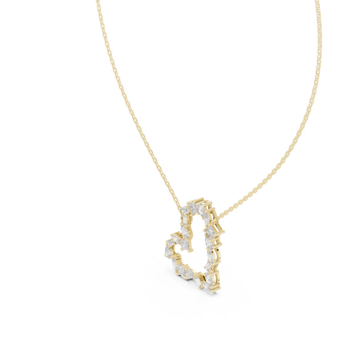 Gold Starlit Cascade Geometric Romance Necklace Right View