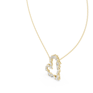 Gold Starlit Cascade Geometric Romance Necklace Right View