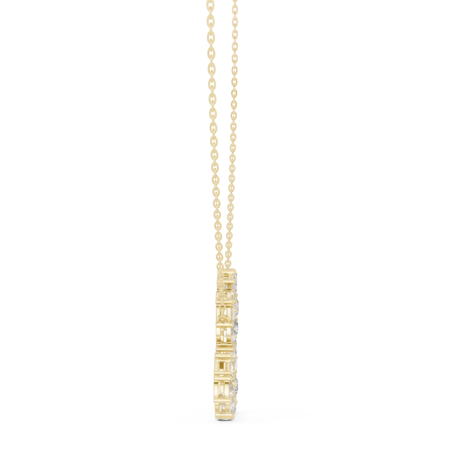  Gold Starlit Cascade Geometric Romance Necklace Side View