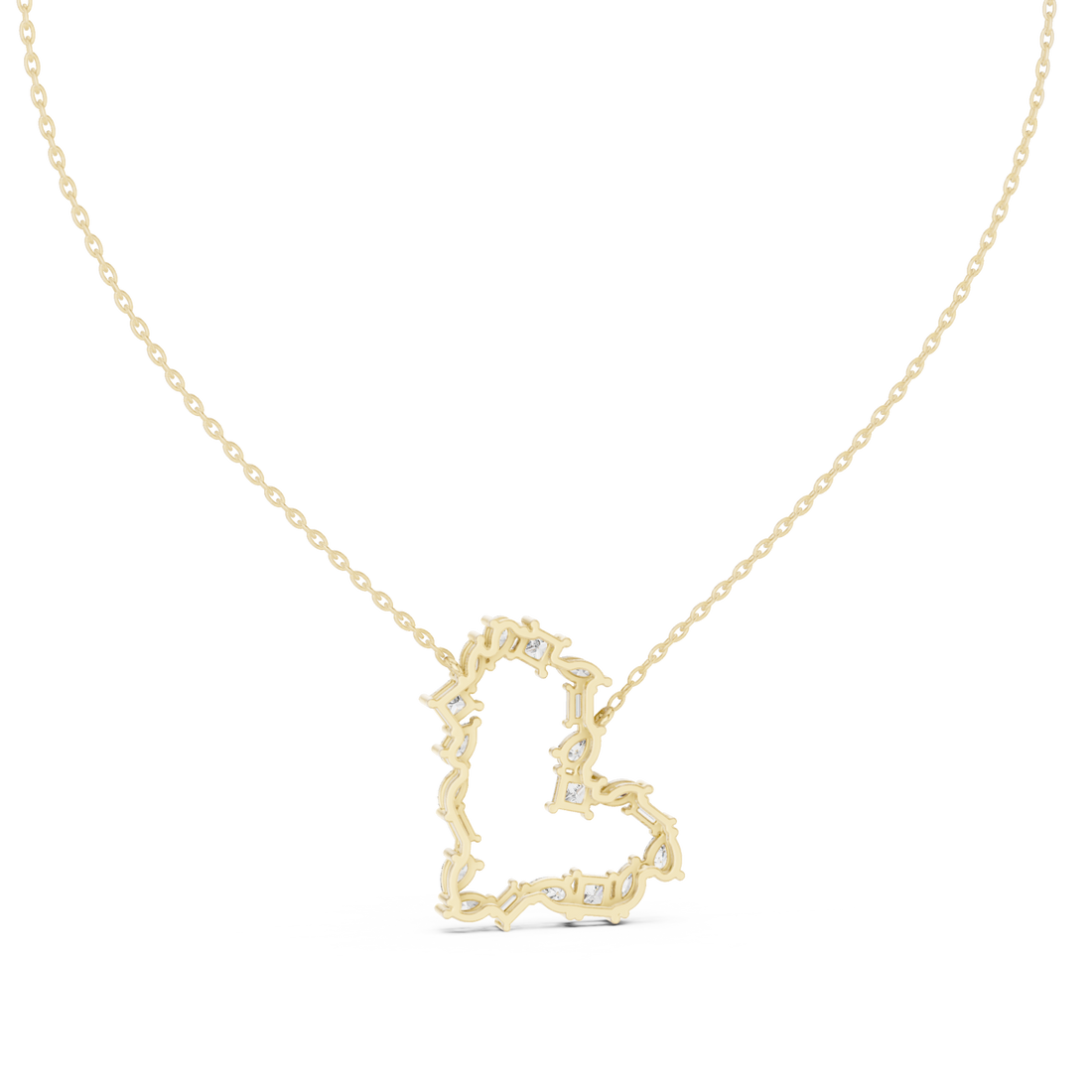 Gold Starlit Cascade Geometric Romance Necklace Right View