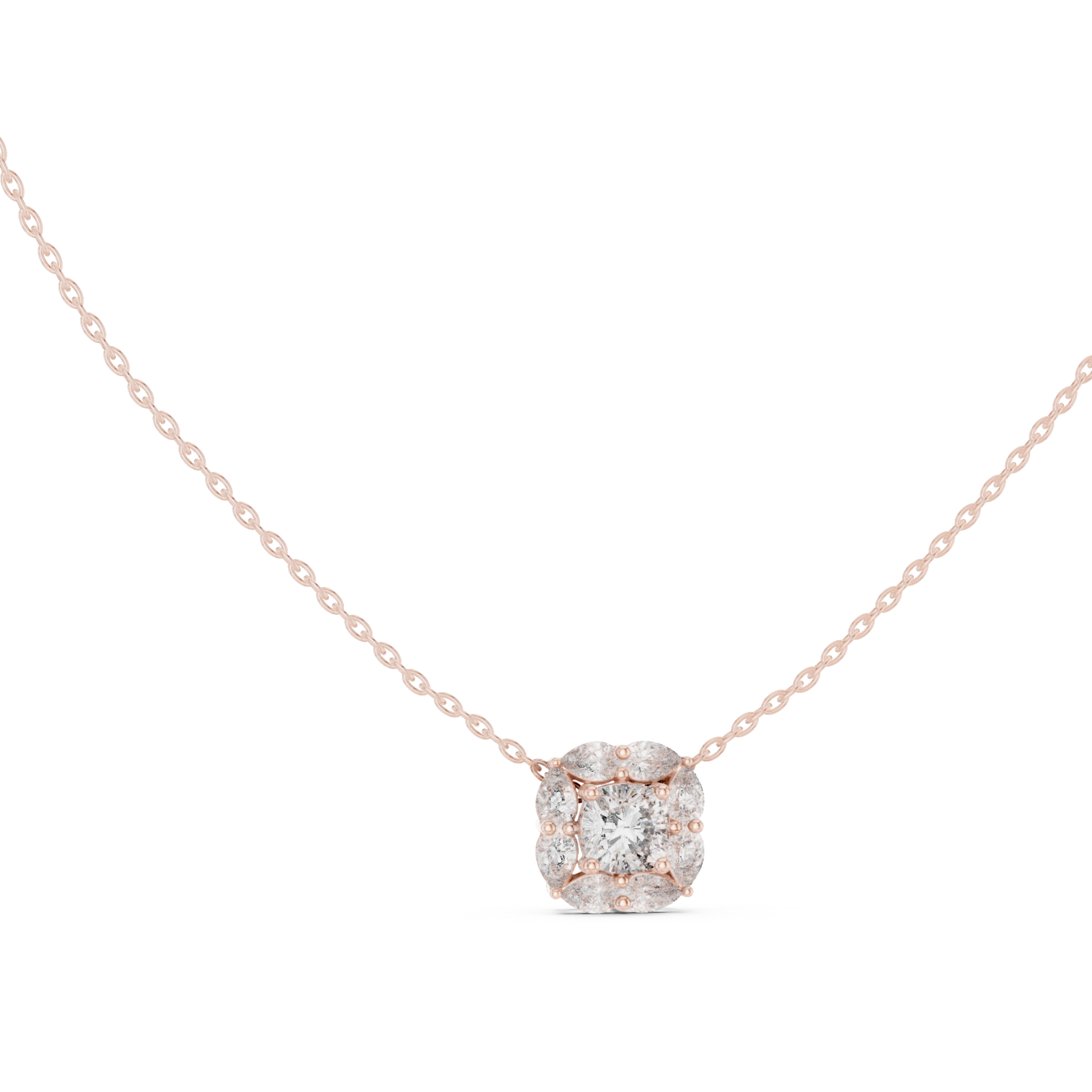  Rose Gold Enchanted Twilight Bloom Chain Necklace Left View
