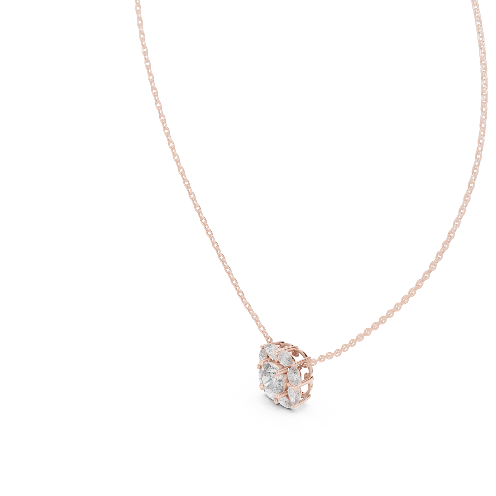  Rose Gold Enchanted Twilight Bloom Chain Necklace Right View