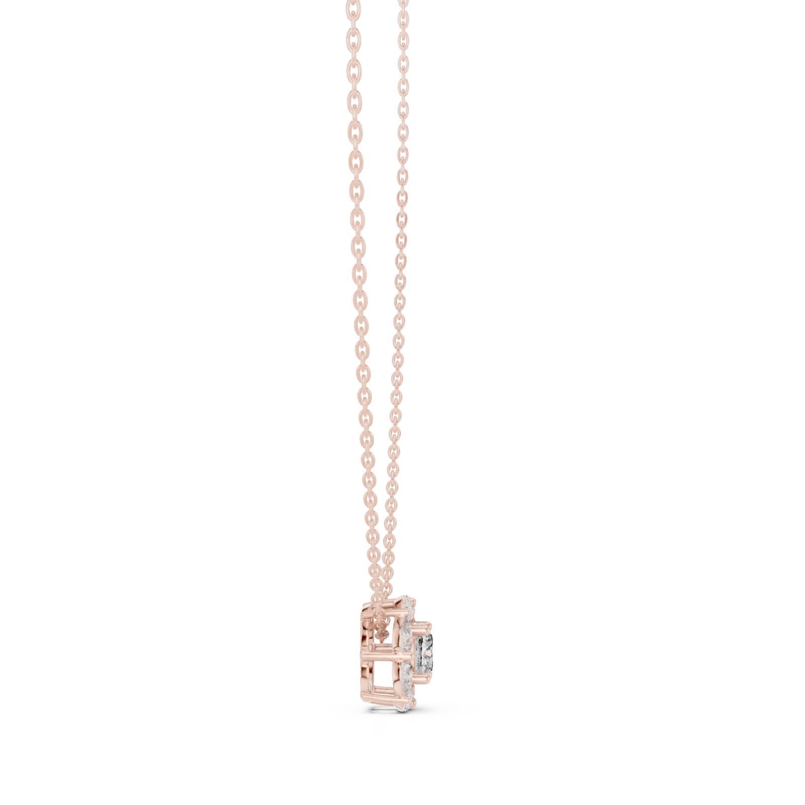  Rose Gold Enchanted Twilight Bloom Chain Necklace Side View