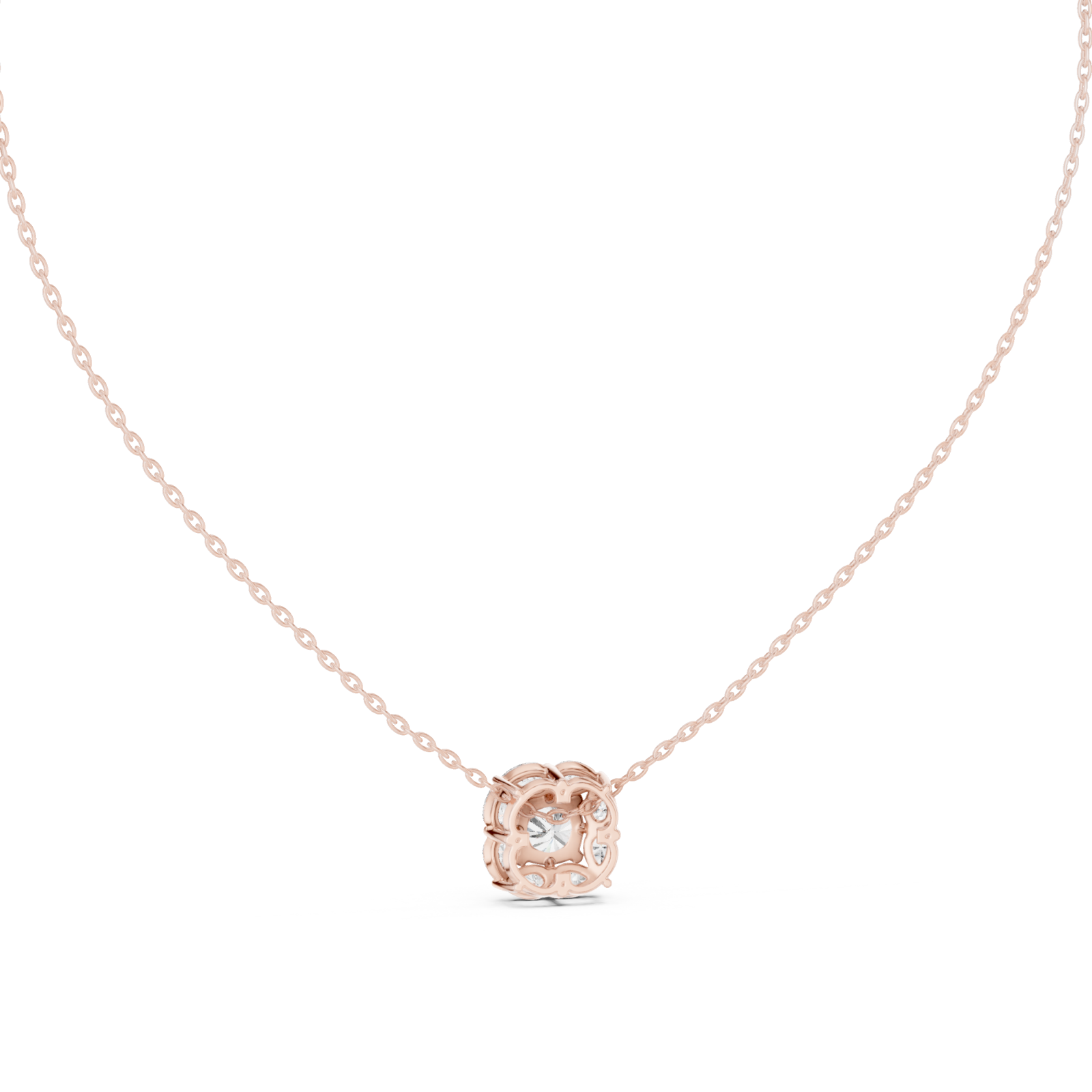  Rose Gold Enchanted Twilight Bloom Chain Necklace Front View