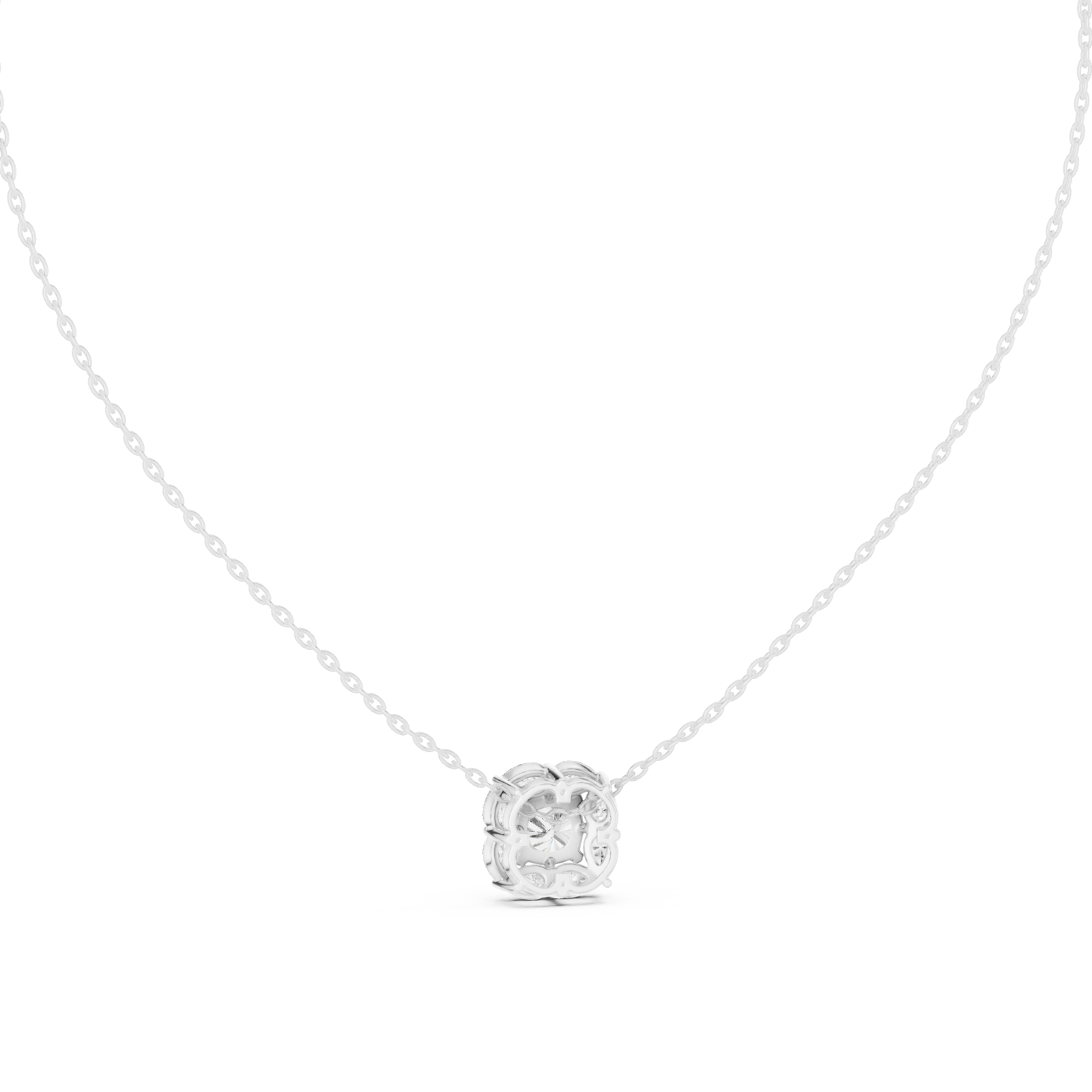  White Gold Enchanted Twilight Bloom Chain Necklace Front View