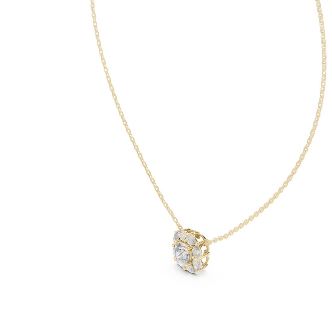 Gold Enchanted Twilight Bloom Chain Necklace Right View