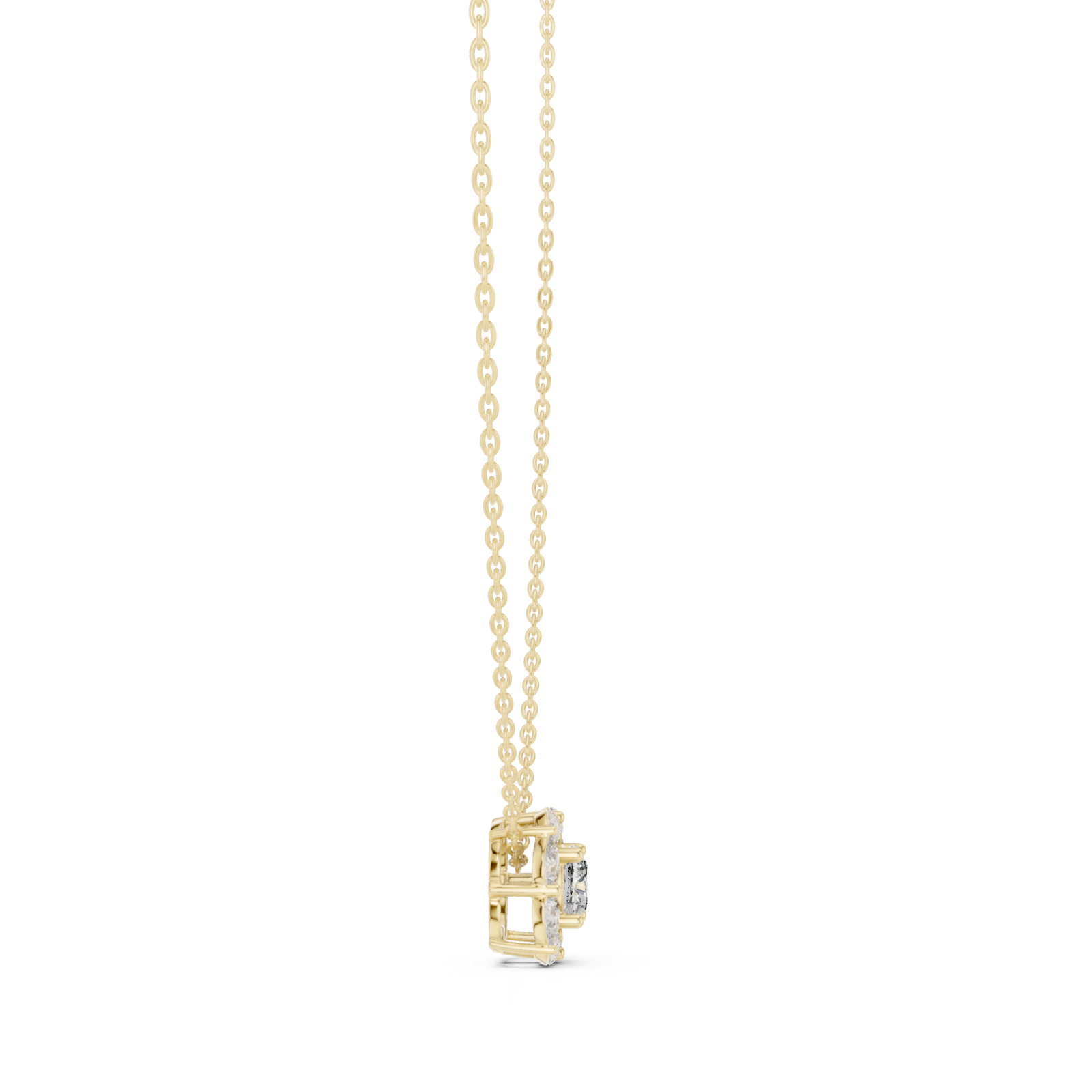  Gold Enchanted Twilight Bloom Chain Necklace Side View