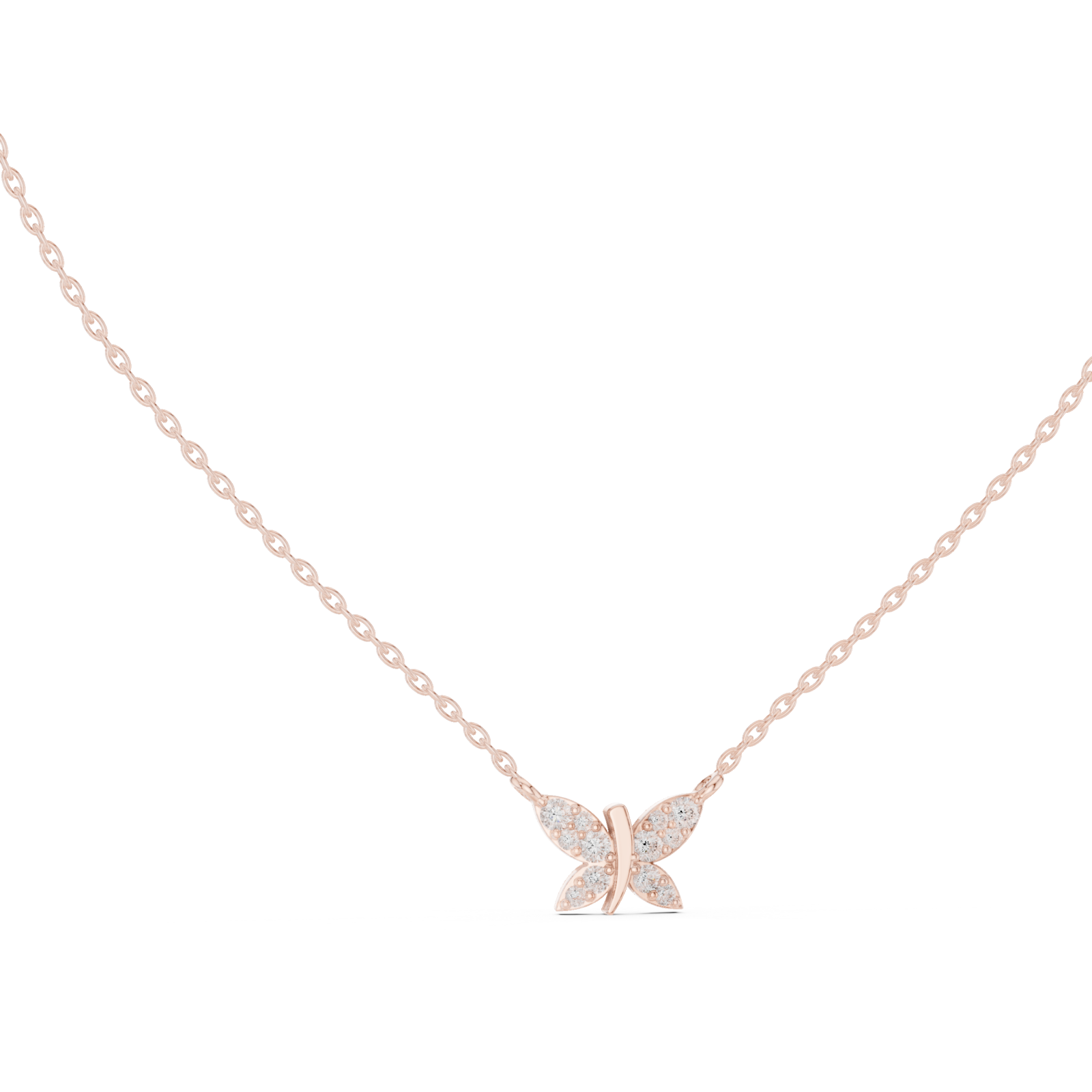  Rose Gold Celestial Embrace Pendant Necklace Left View