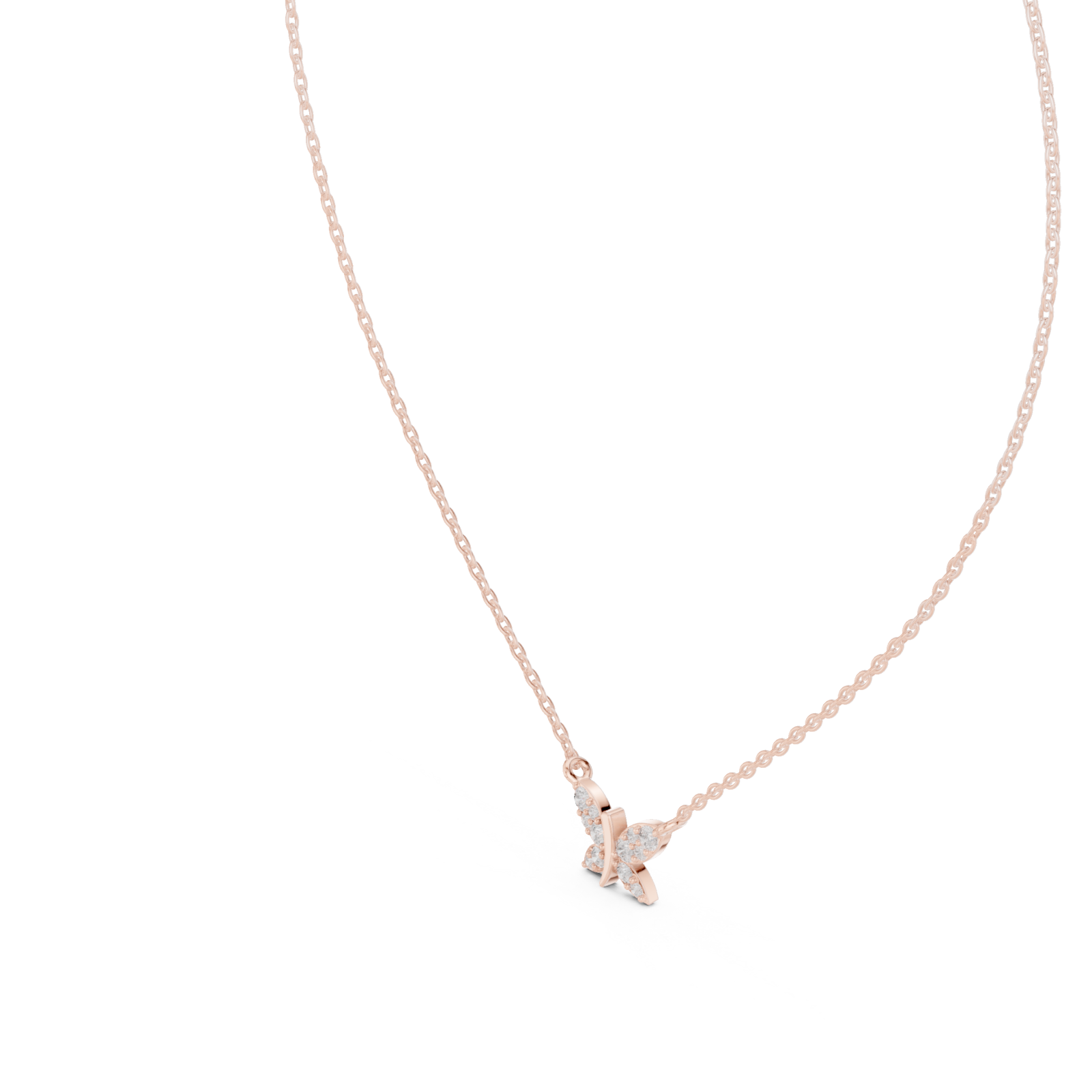  Rose Gold Celestial Embrace Pendant Necklace Right View