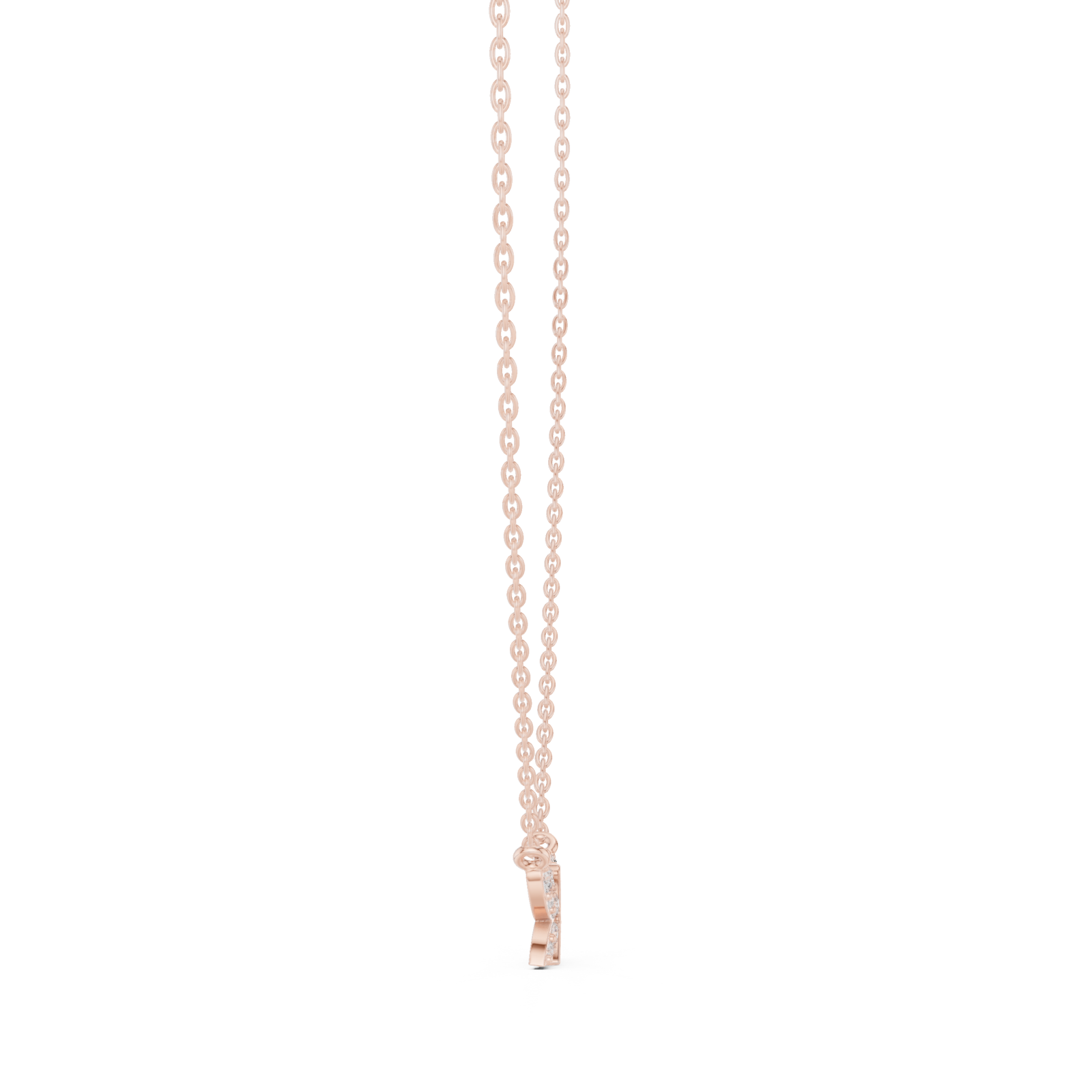  Rose Gold Celestial Embrace Pendant Necklace Side View