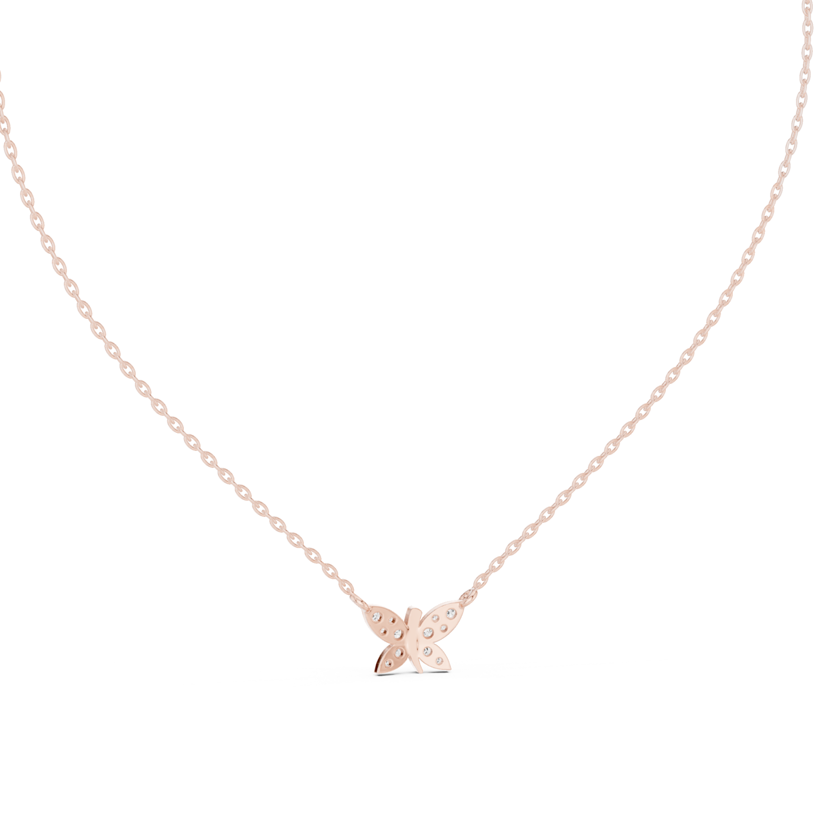  Rose Gold Celestial Embrace Pendant Necklace Front View