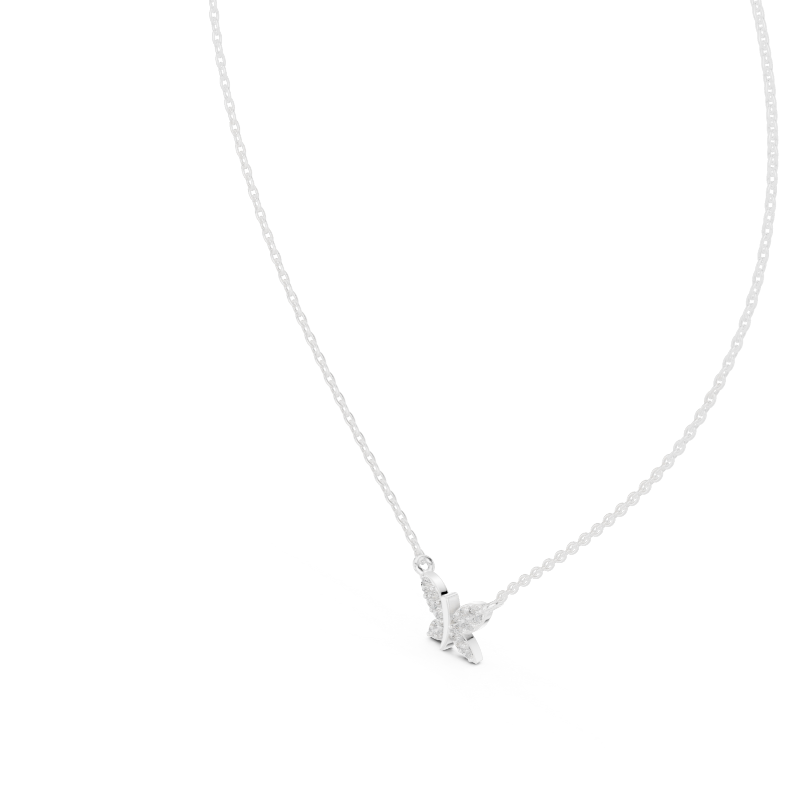  White Gold Celestial Embrace Pendant Necklace Right View