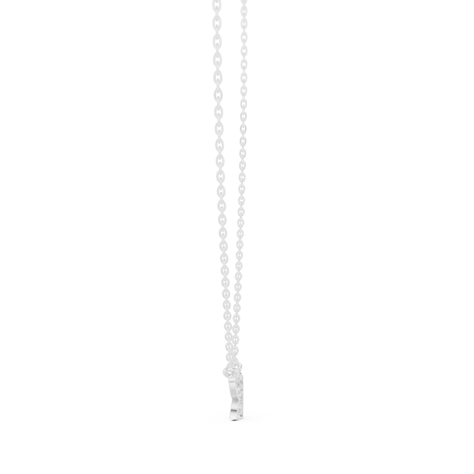 White Gold Celestial Embrace Pendant Necklace Side View