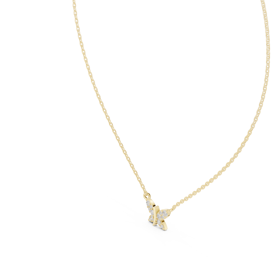 Gold Celestial Embrace Pendant Necklace Right View