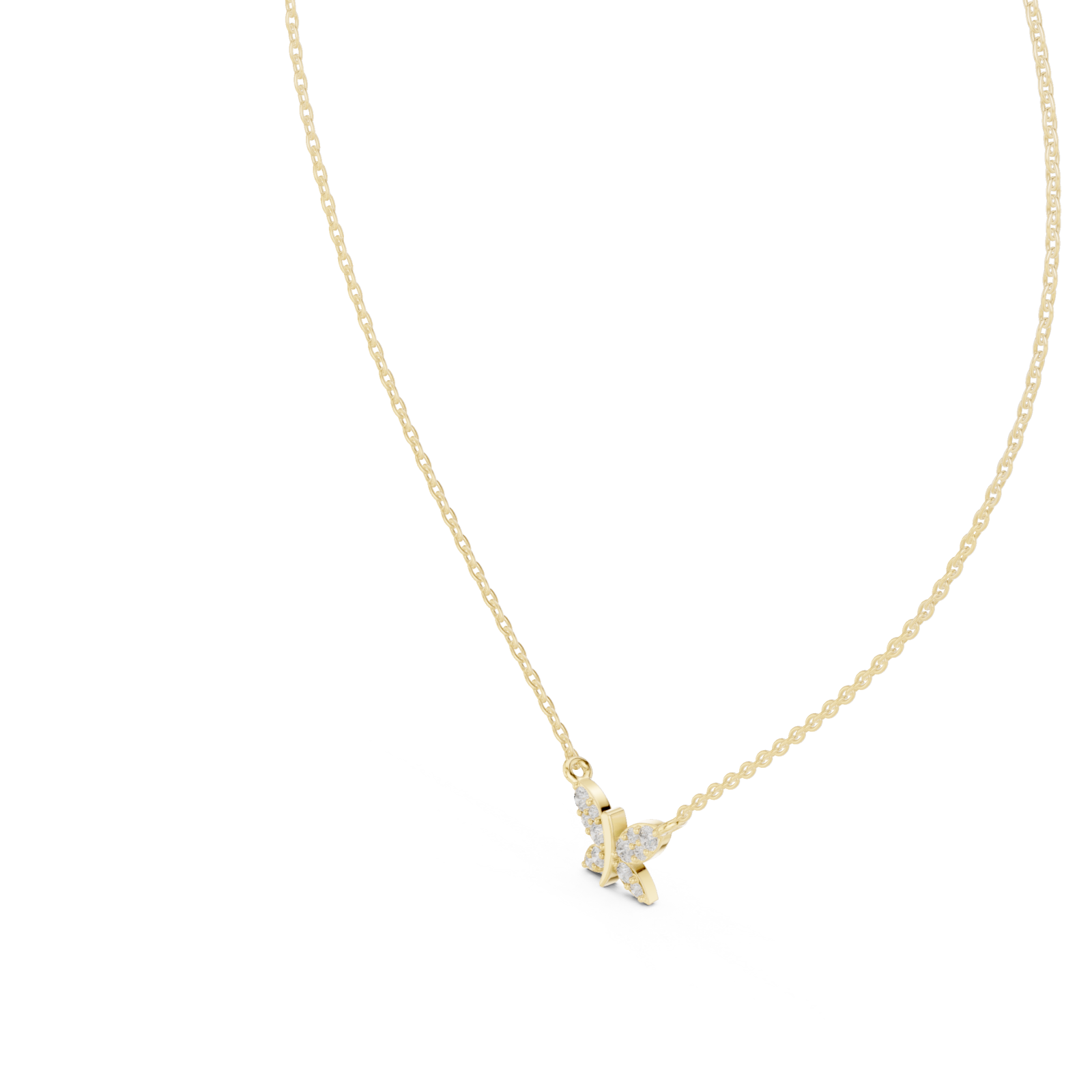 Gold Celestial Embrace Pendant Necklace Right View