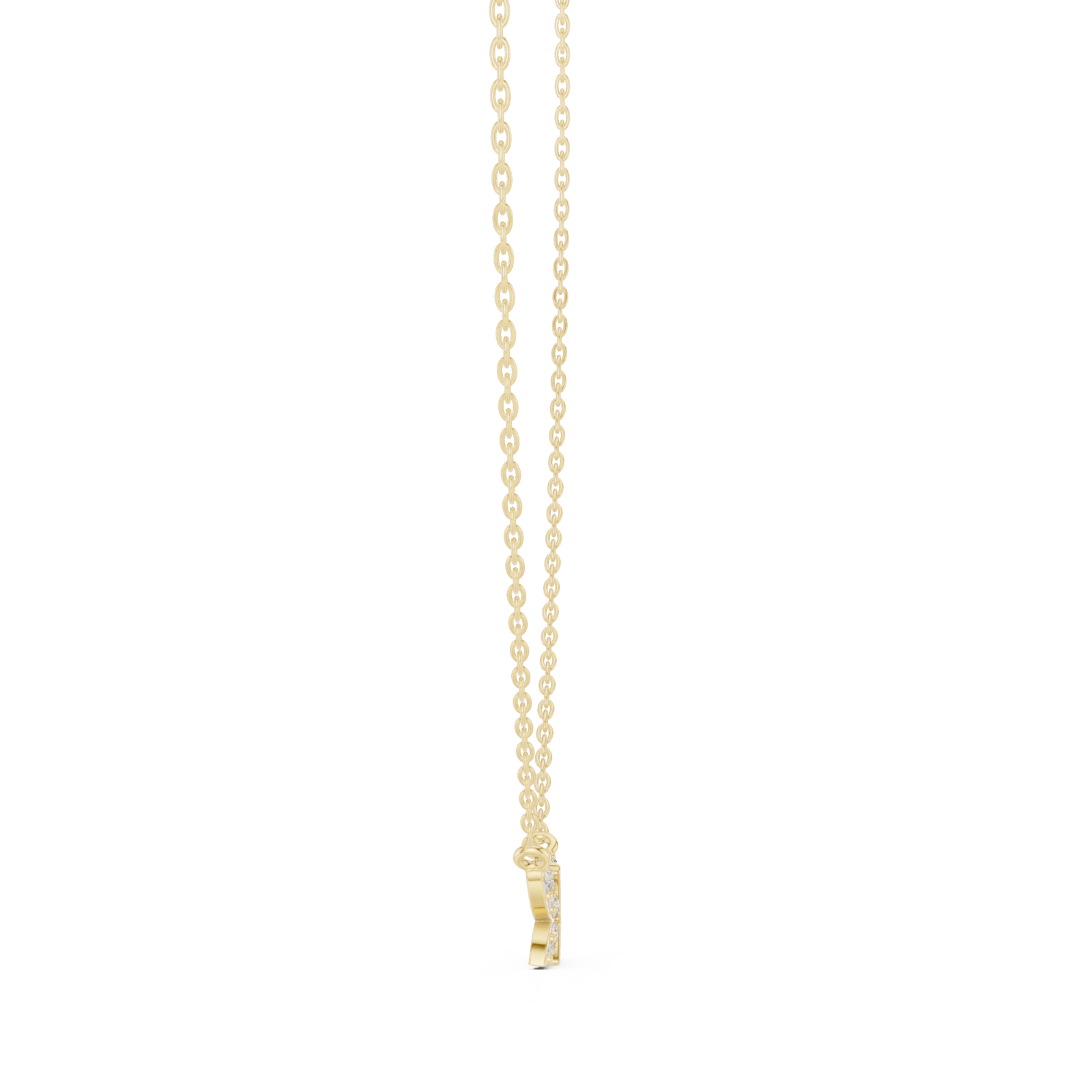  Gold Celestial Embrace Pendant Necklace Side View