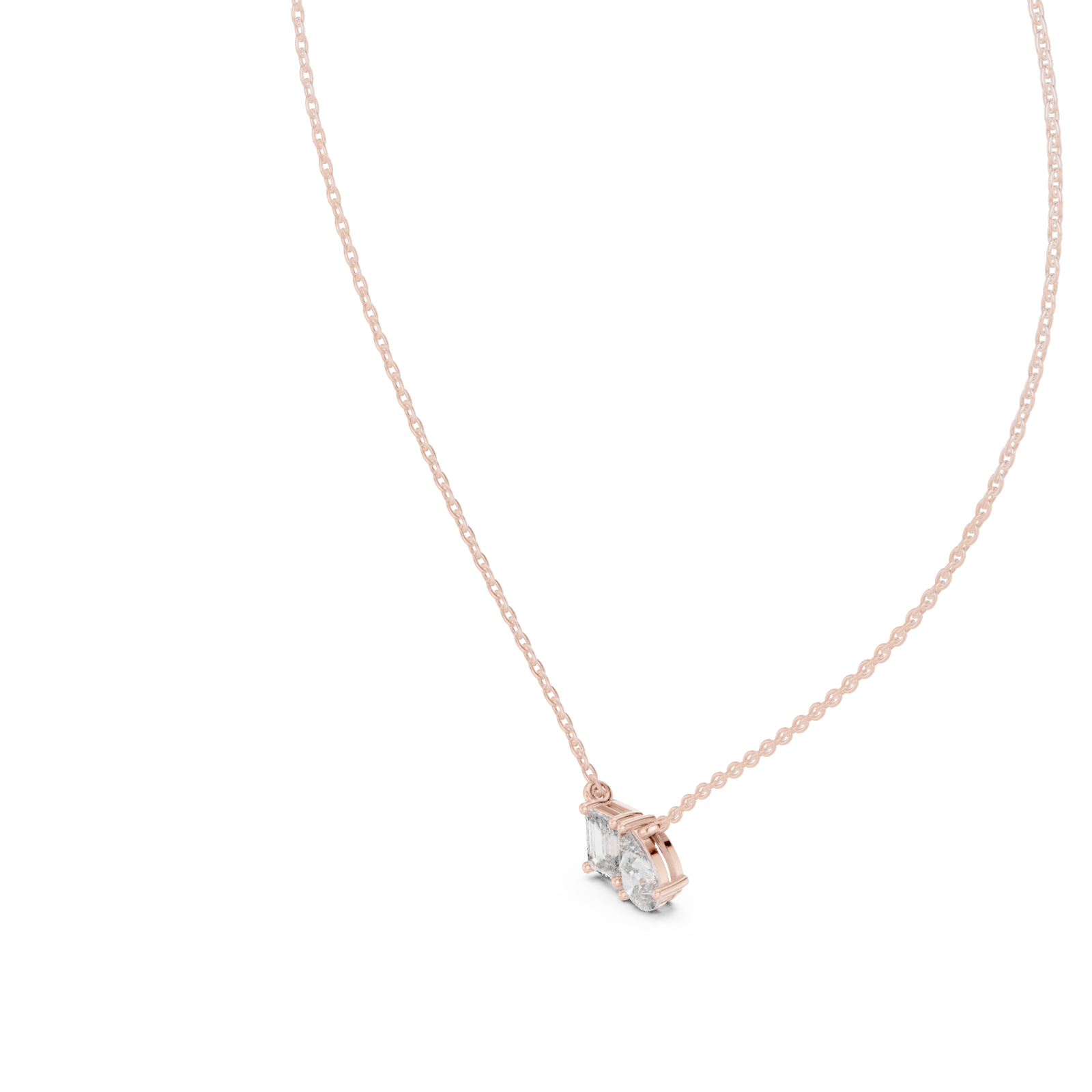  Rose Gold Lustrous Twin Illusion Modern Pendant Right View