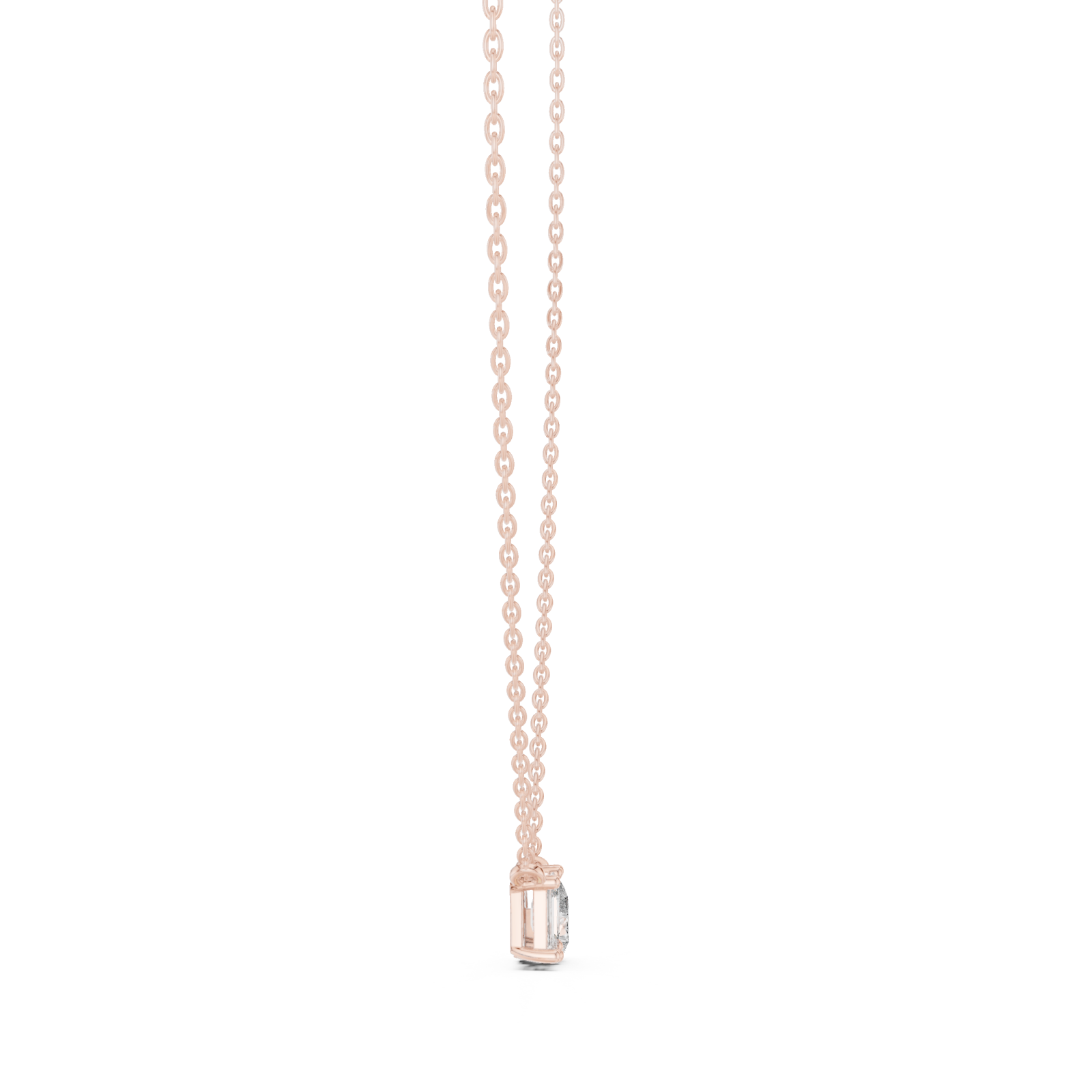  Rose Gold Lustrous Twin Illusion Modern Pendant Side View