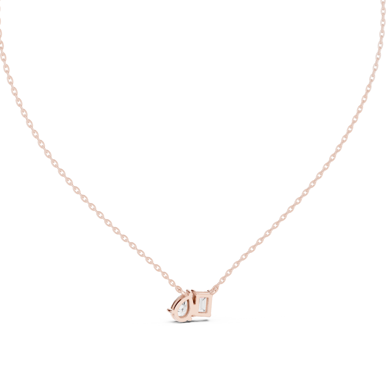  Rose Gold Lustrous Twin Illusion Modern Pendant Front View