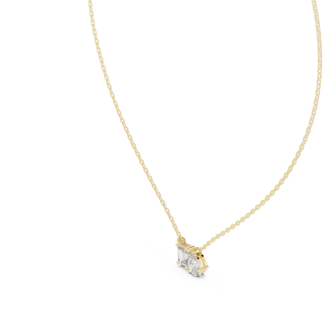 Gold Lustrous Twin Illusion Modern Pendant Right View