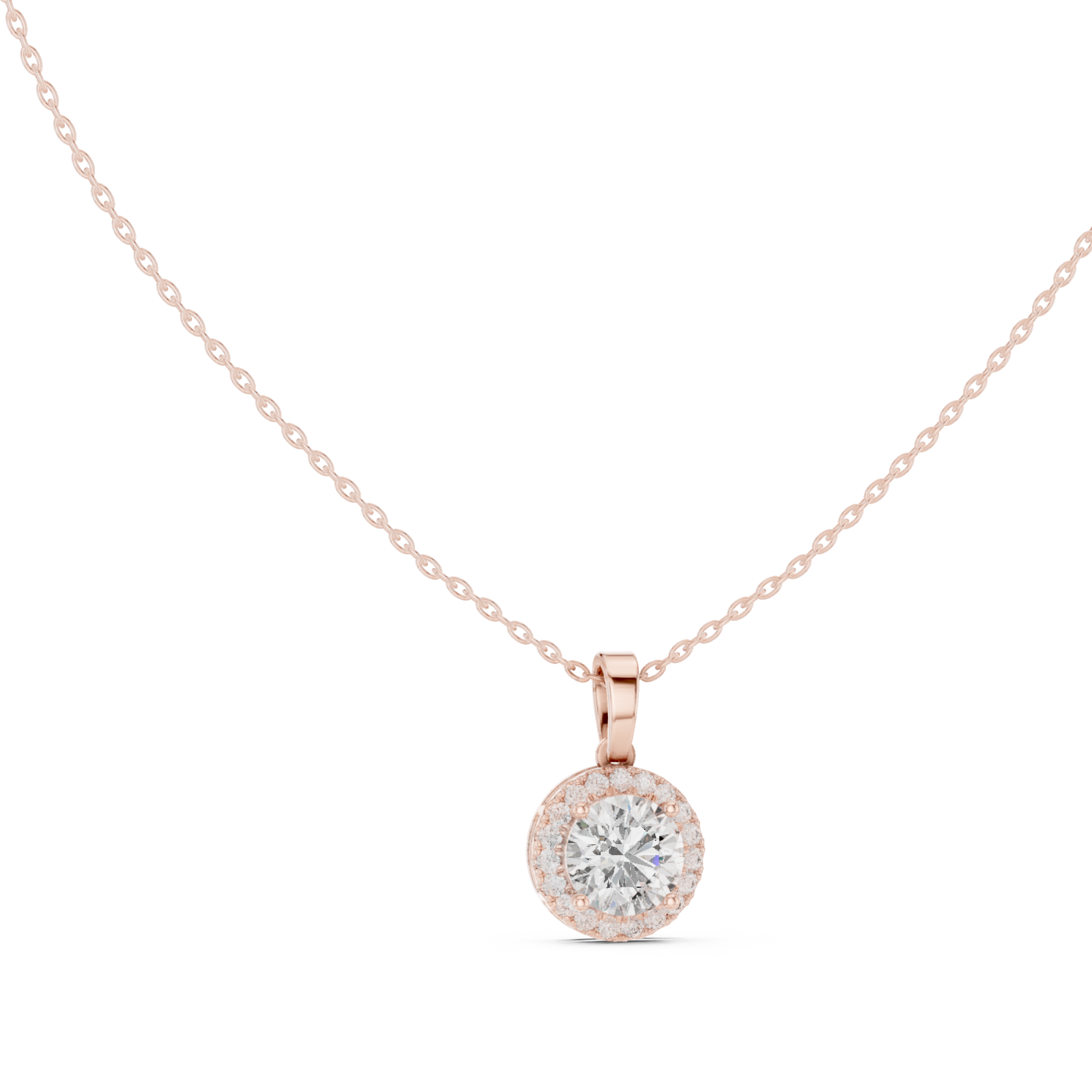  Rose Gold Infinite Grace Luster Pendant Necklace Left View