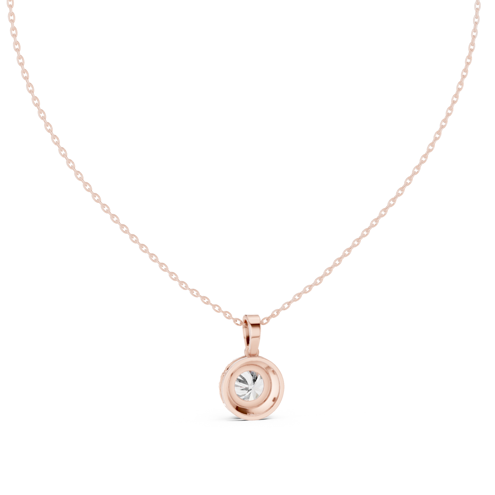  Rose Gold Infinite Grace Luster Pendant Necklace Front View