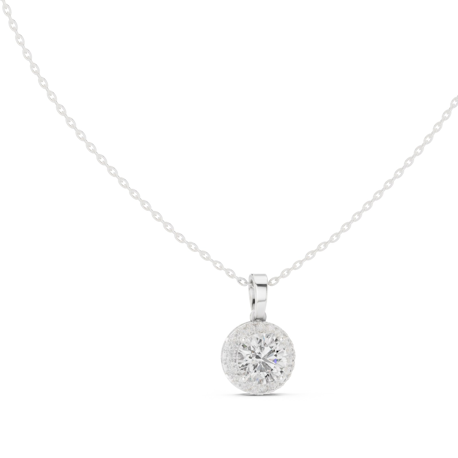  White Gold Infinite Grace Luster Pendant Necklace Left View