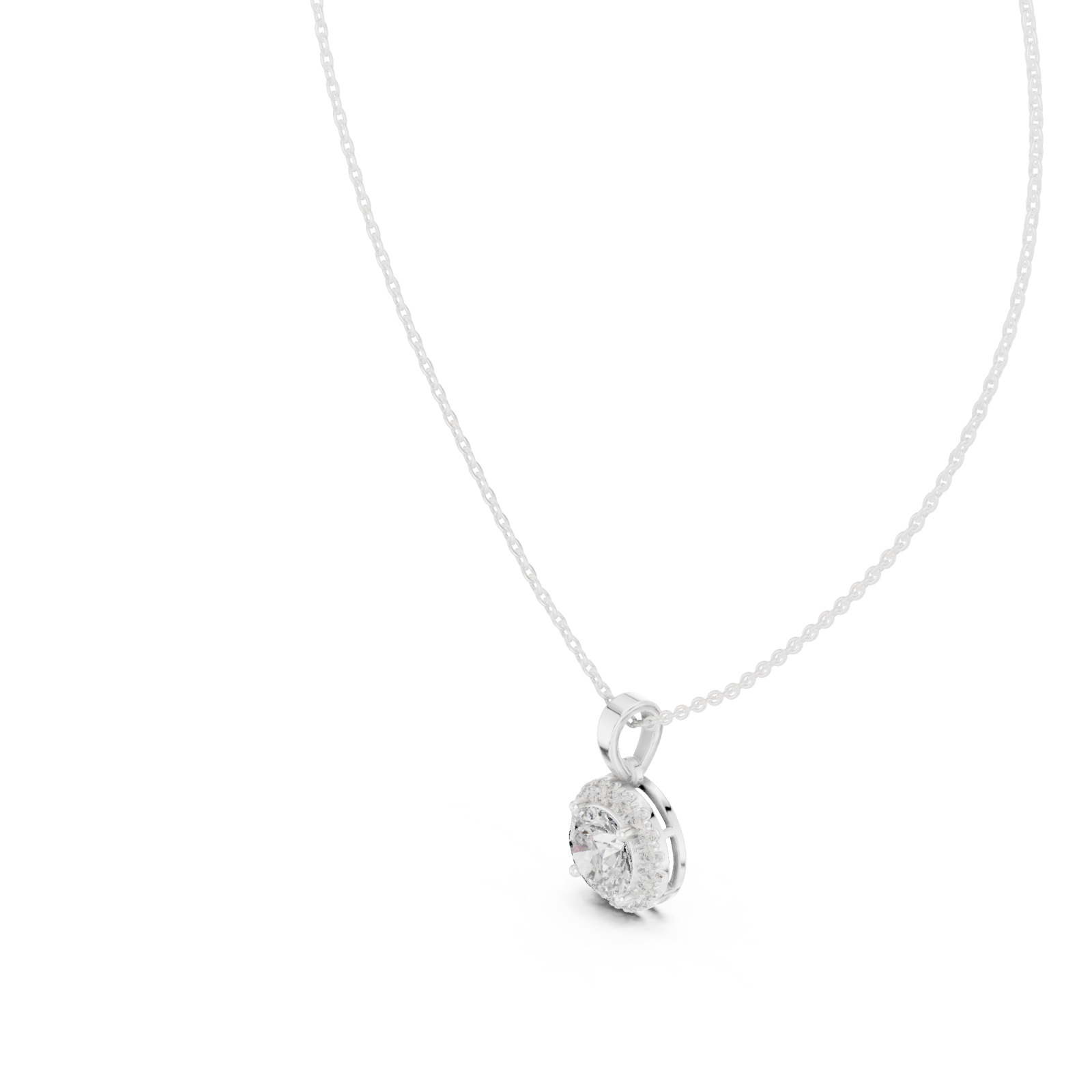  White Gold Infinite Grace Luster Pendant Necklace Right View