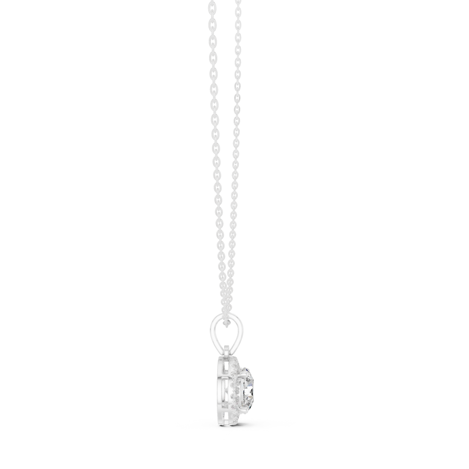  White Gold Infinite Grace Luster Pendant Necklace Side View