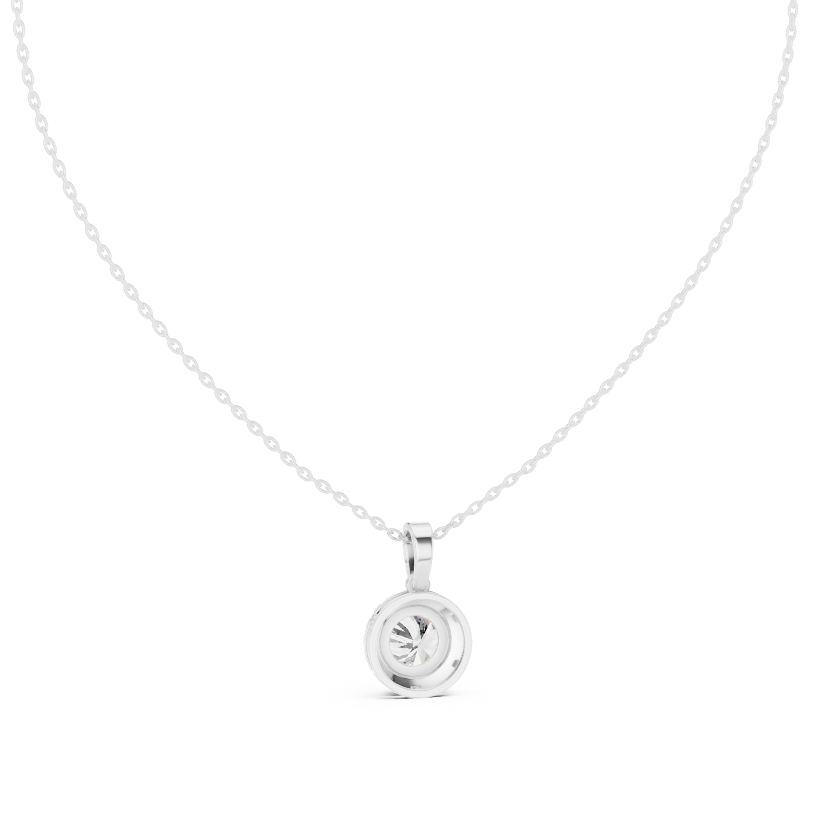  White Gold Infinite Grace Luster Pendant Necklace Front View