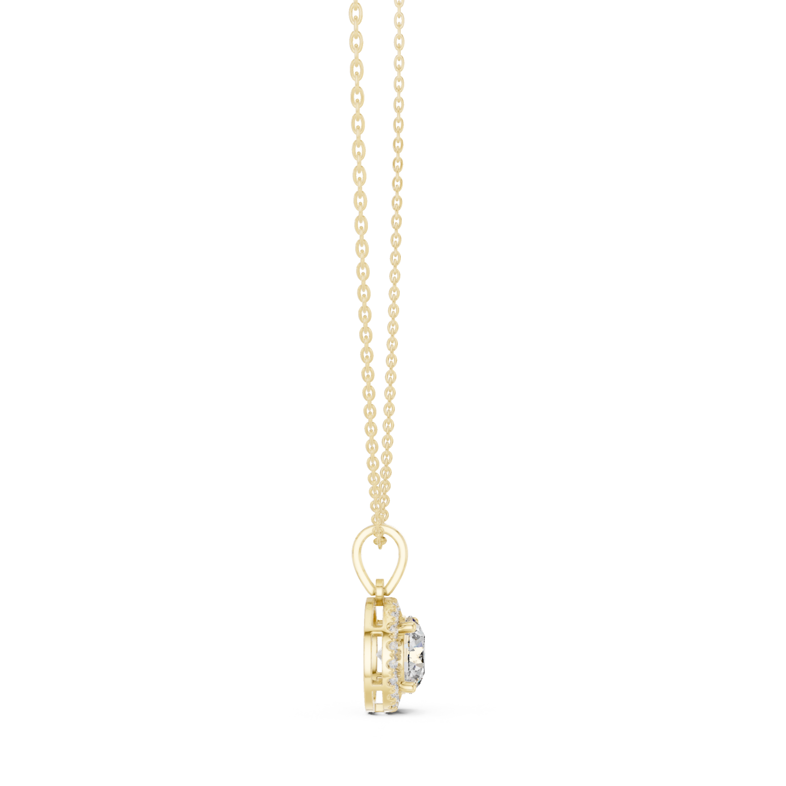  Gold Infinite Grace Luster Pendant Necklace Side View
