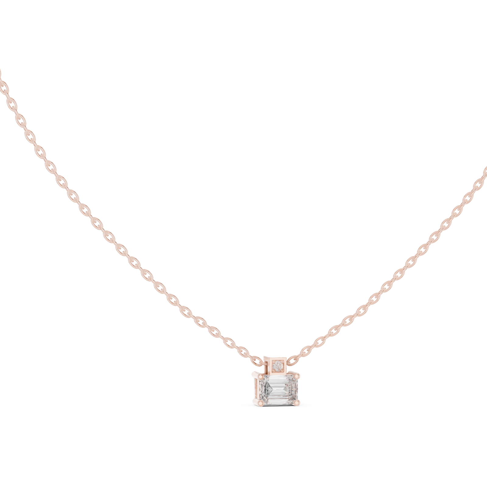 Rose Gold Shadowed Grace Lattice Pendant Left View